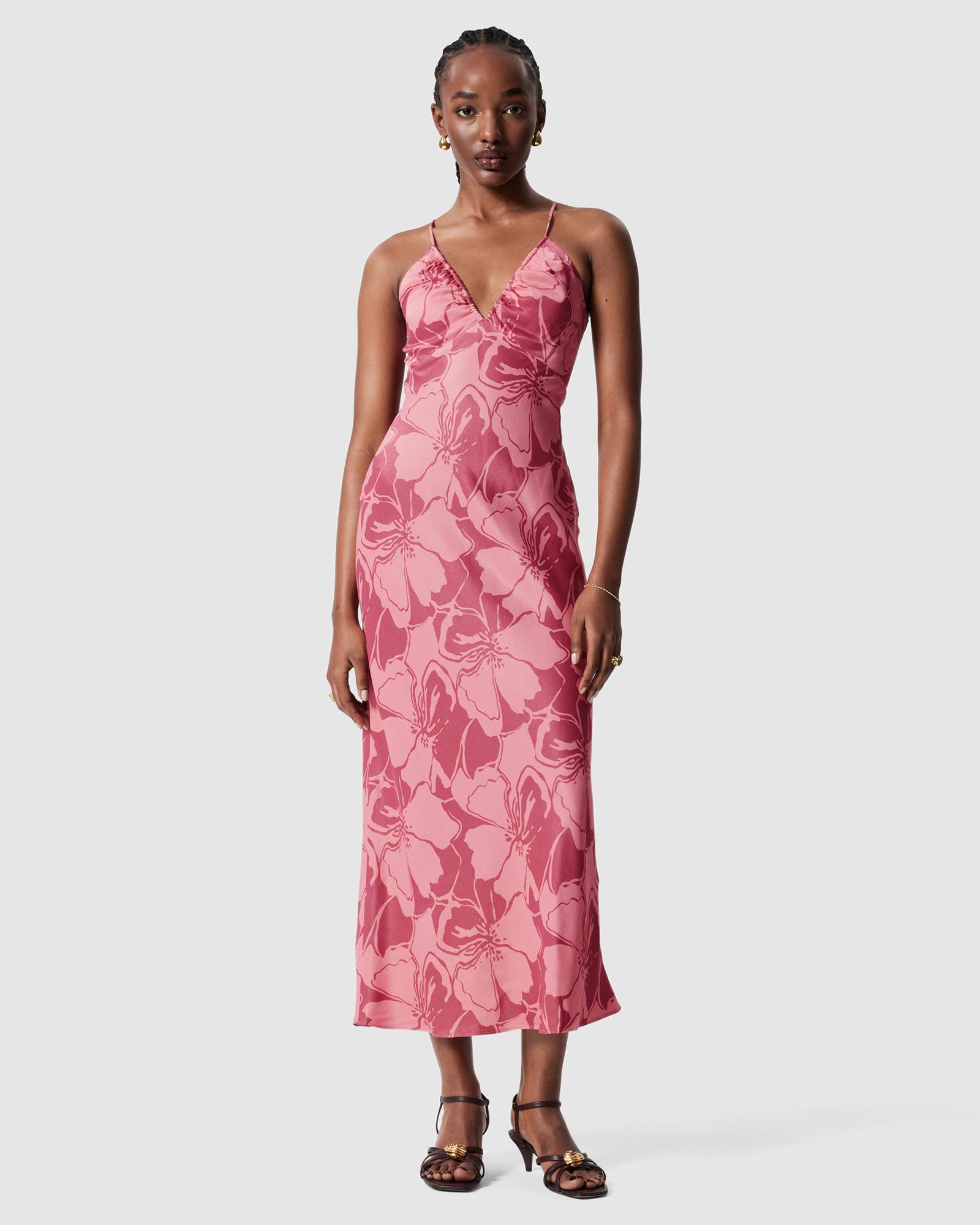 Satin Slip Midi Dress