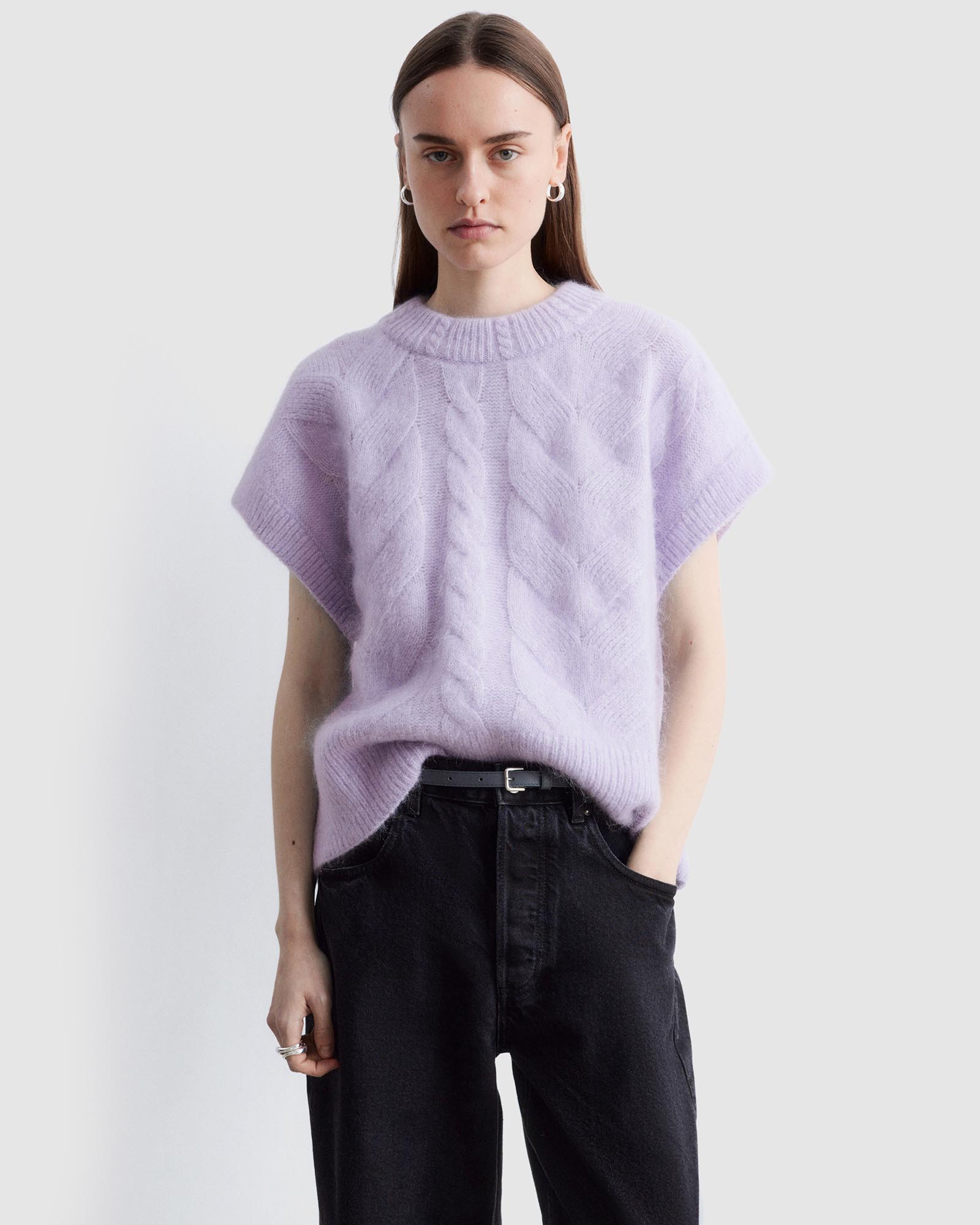 Cable-Knit Mohair-Blend Vest