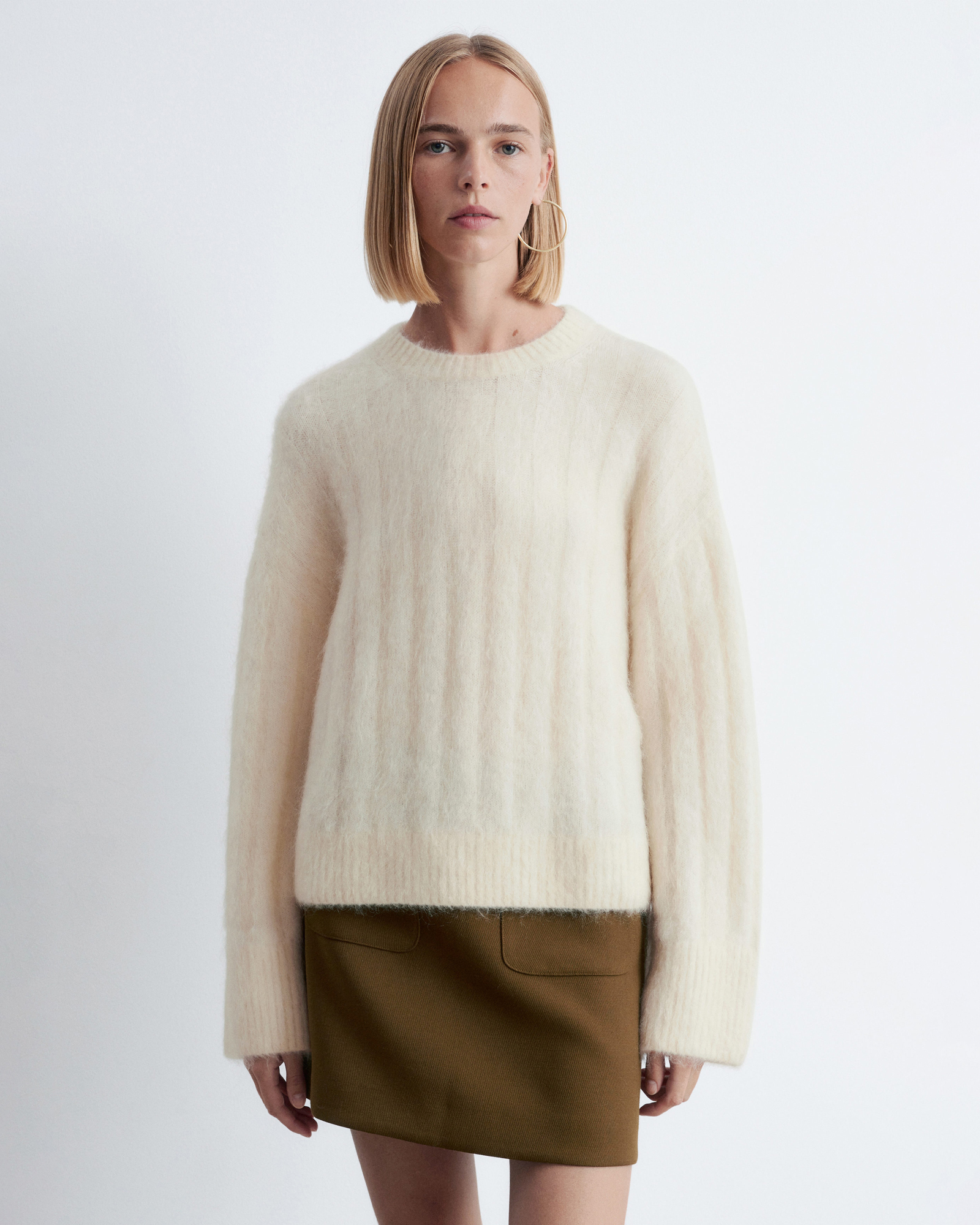 Mohair-Blend Rib-Knit Jumper