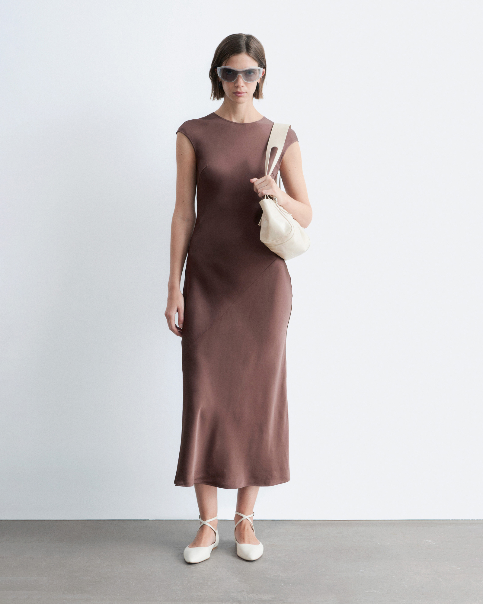 Fitted Satin Maxi Dress