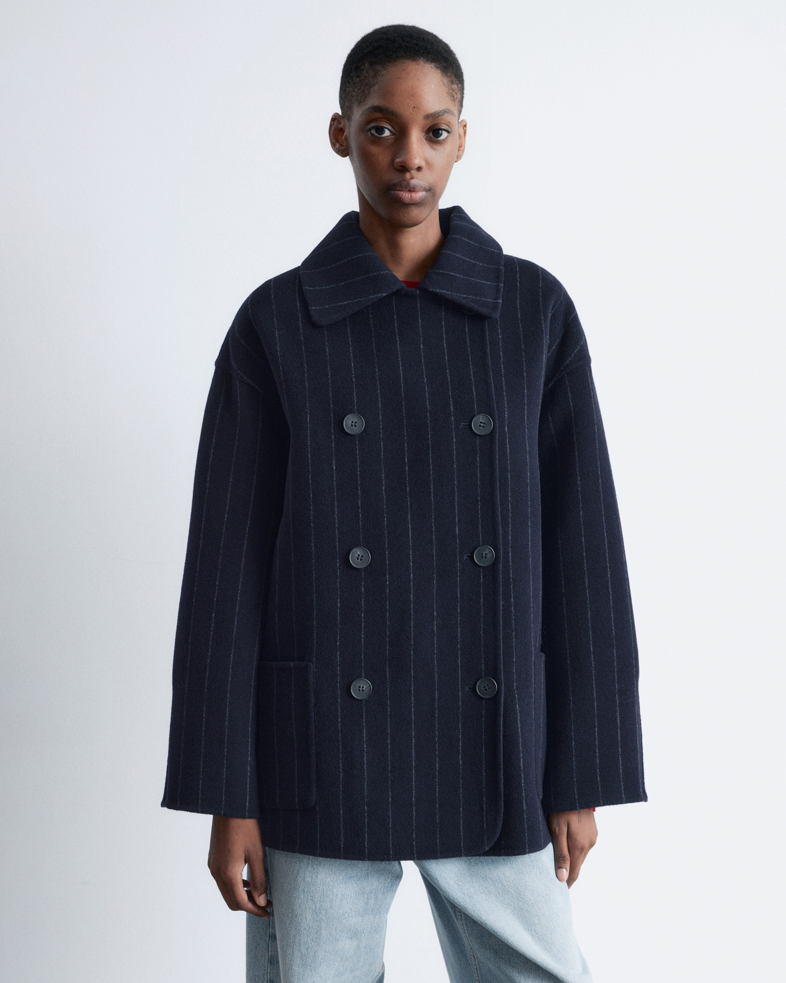 Cocoon-Shaped Wool Jacket