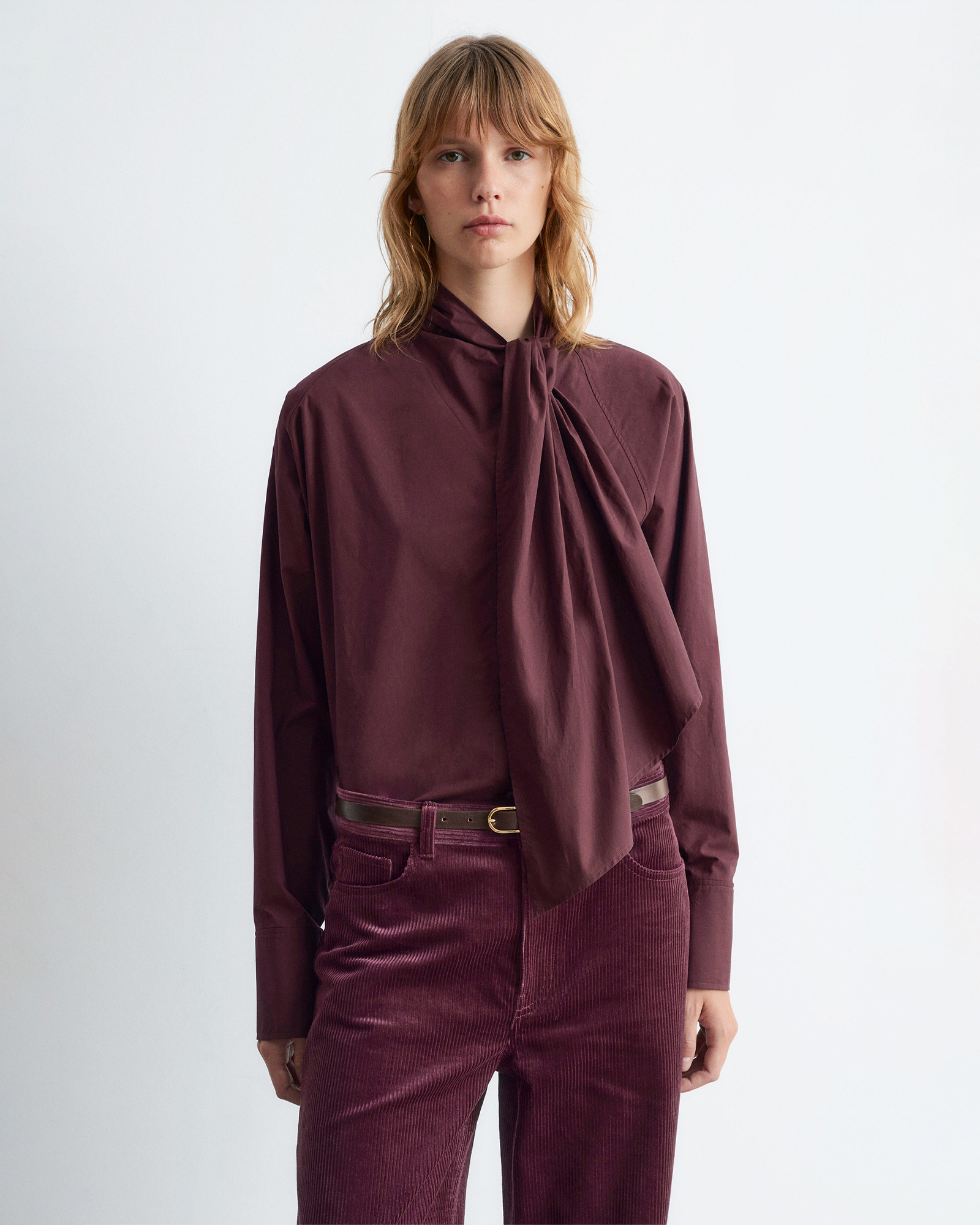 Scarf-Detail Shirt