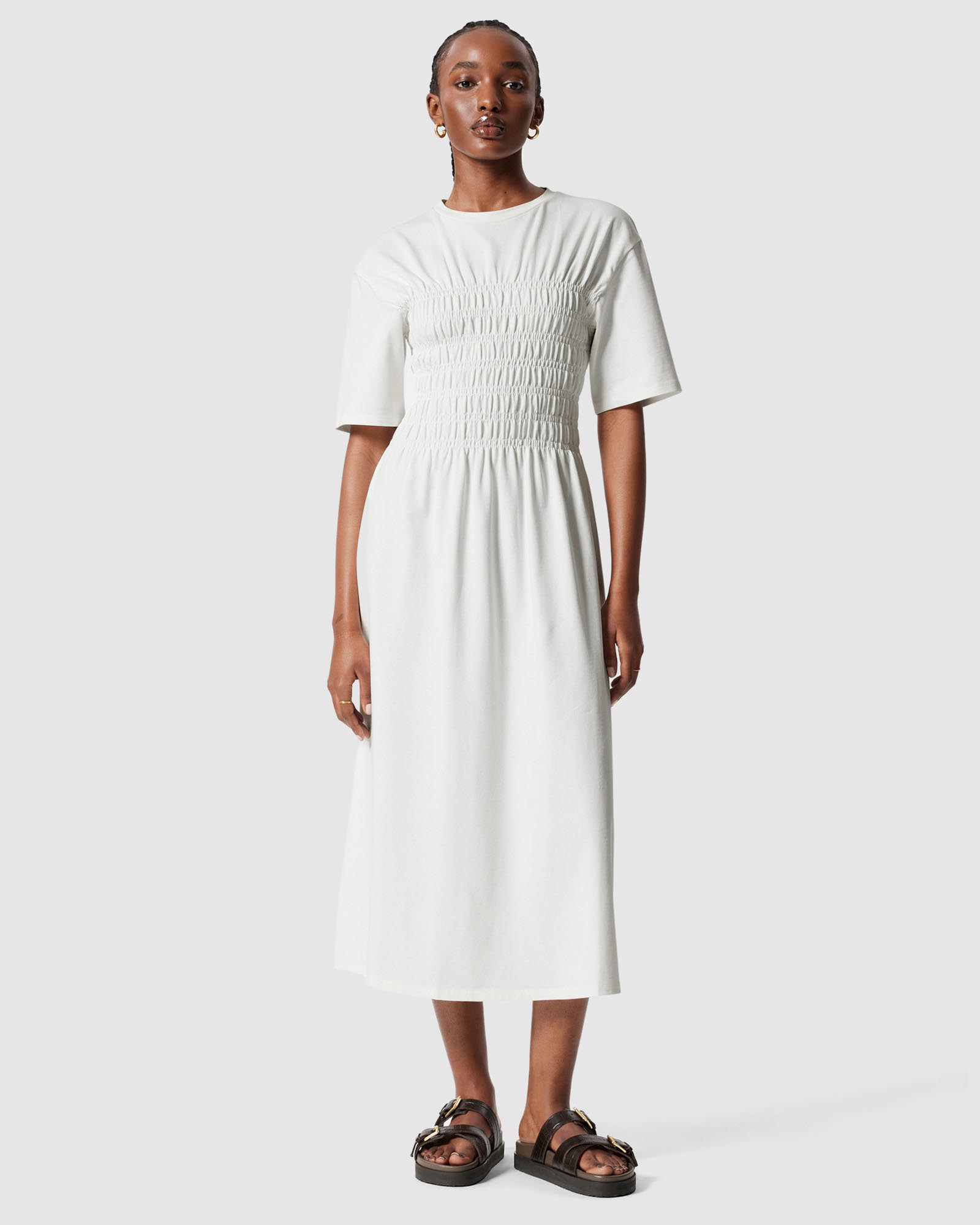 Smocked Midi Dress