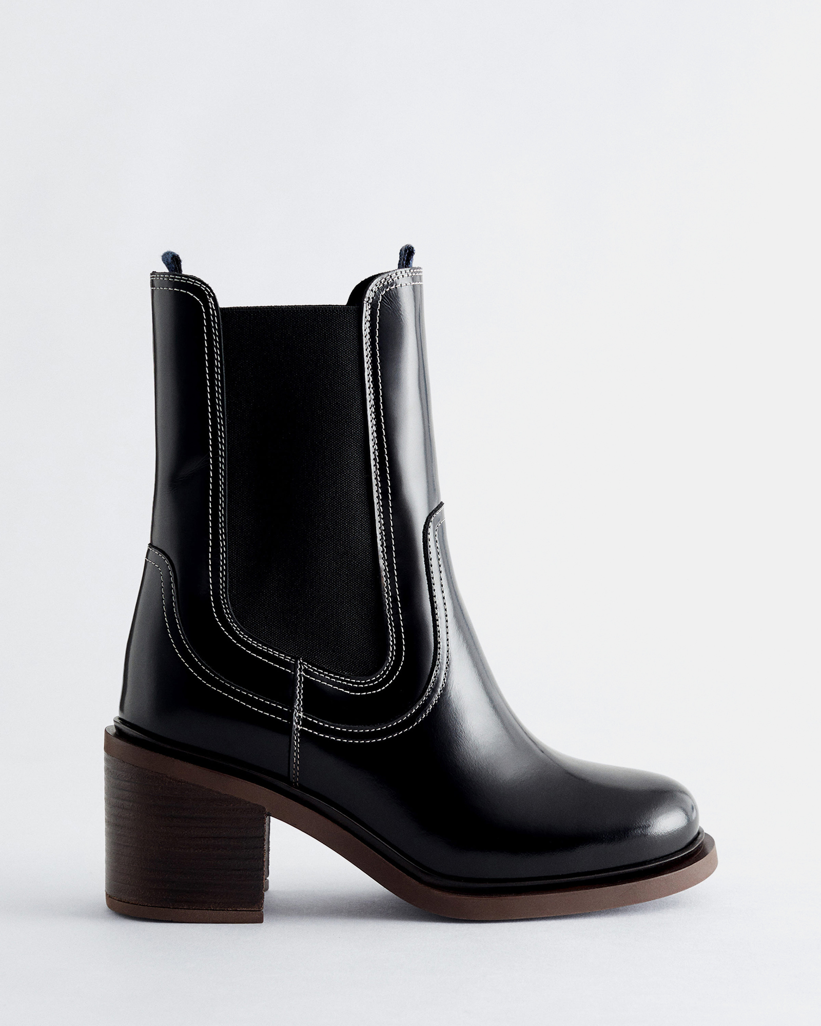 Heeled Leather Chelsea Boots