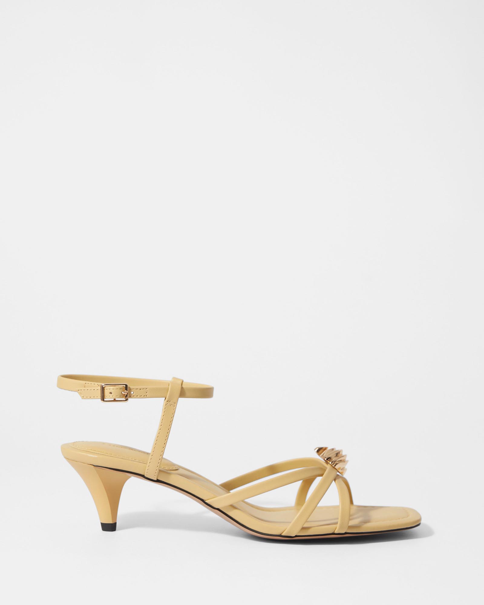 Embellished Heeled Leather Sandals