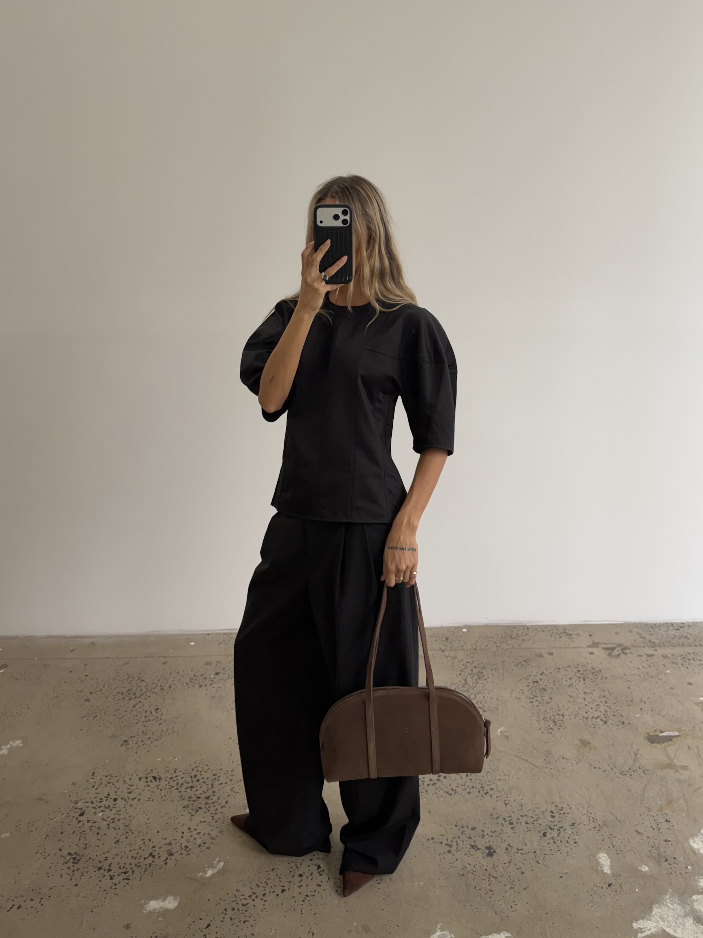 Satin Puff-Sleeve Top