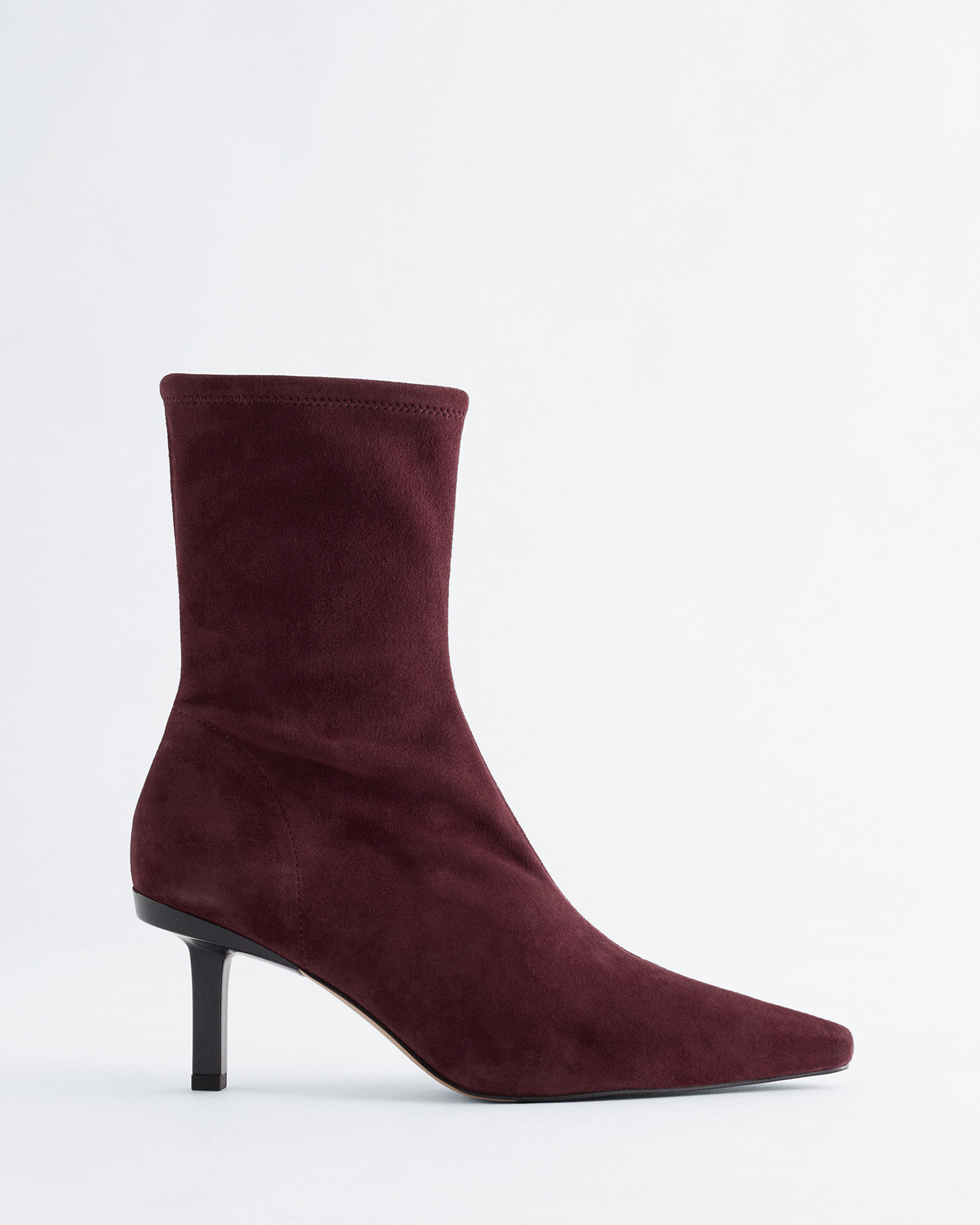 Stretch-Leather Ankle Boots