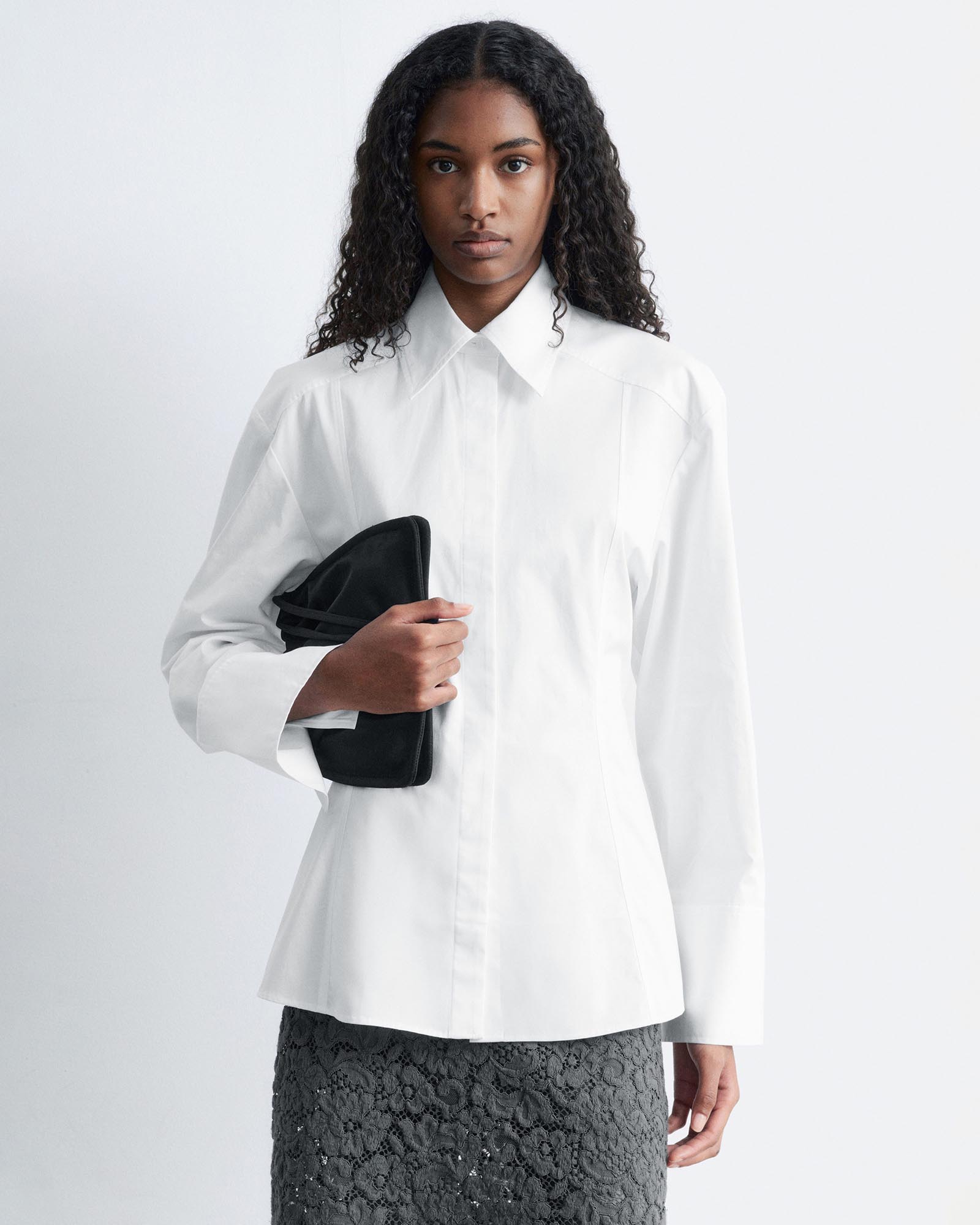 Tapered Tie-Belt Shirt
