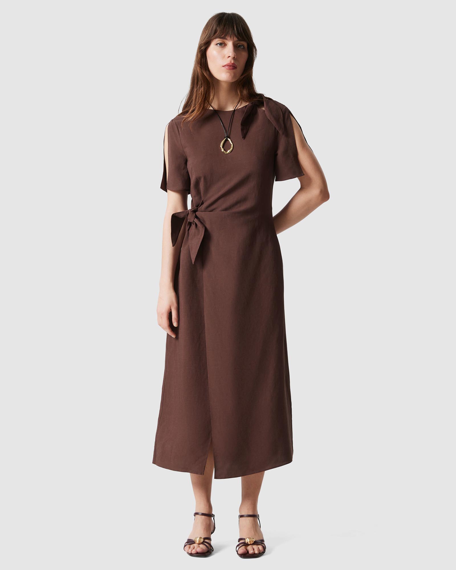 Knot-Detail Midi Dress