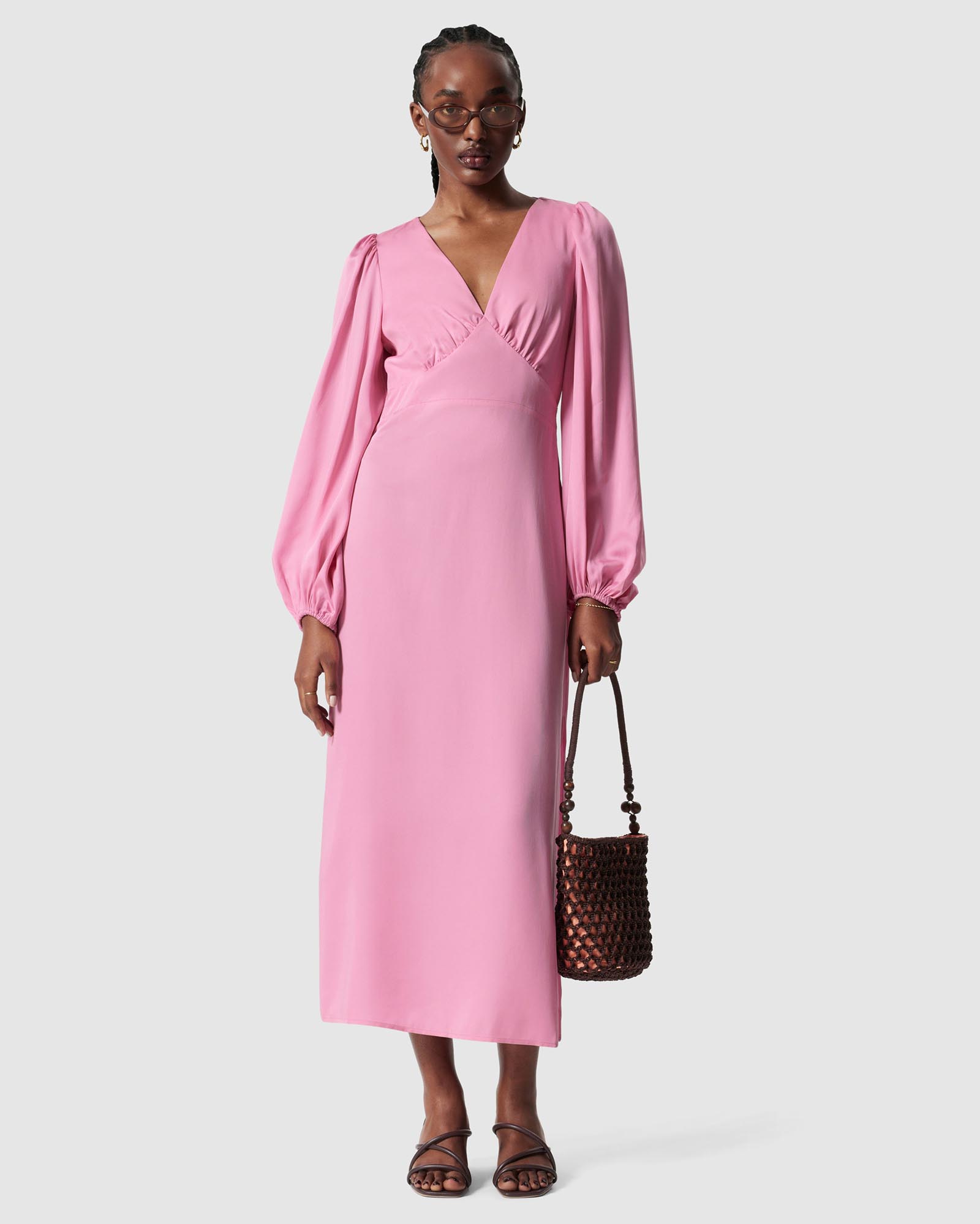 V-Neck Midi Dress