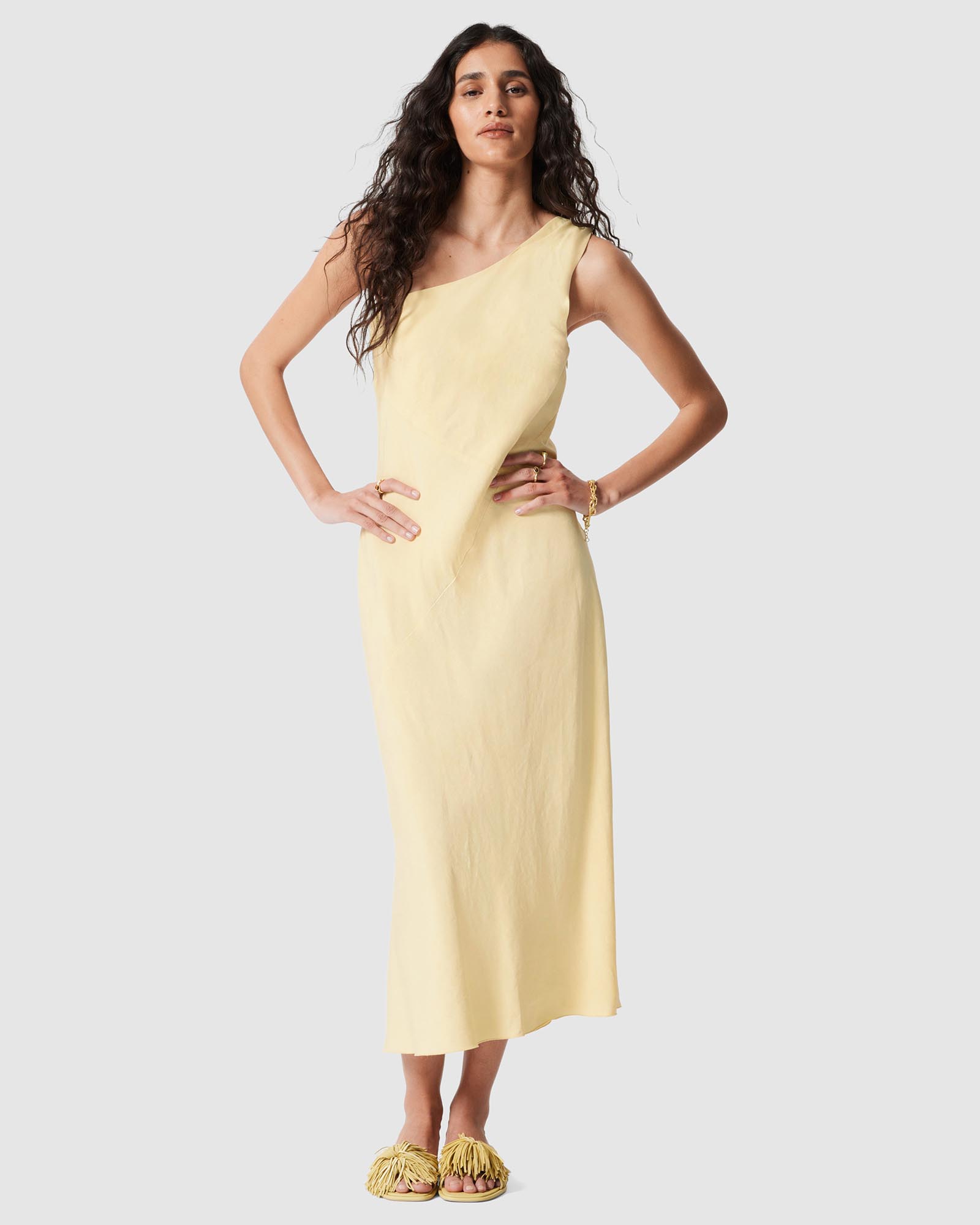 One-Shoulder Midi Dress