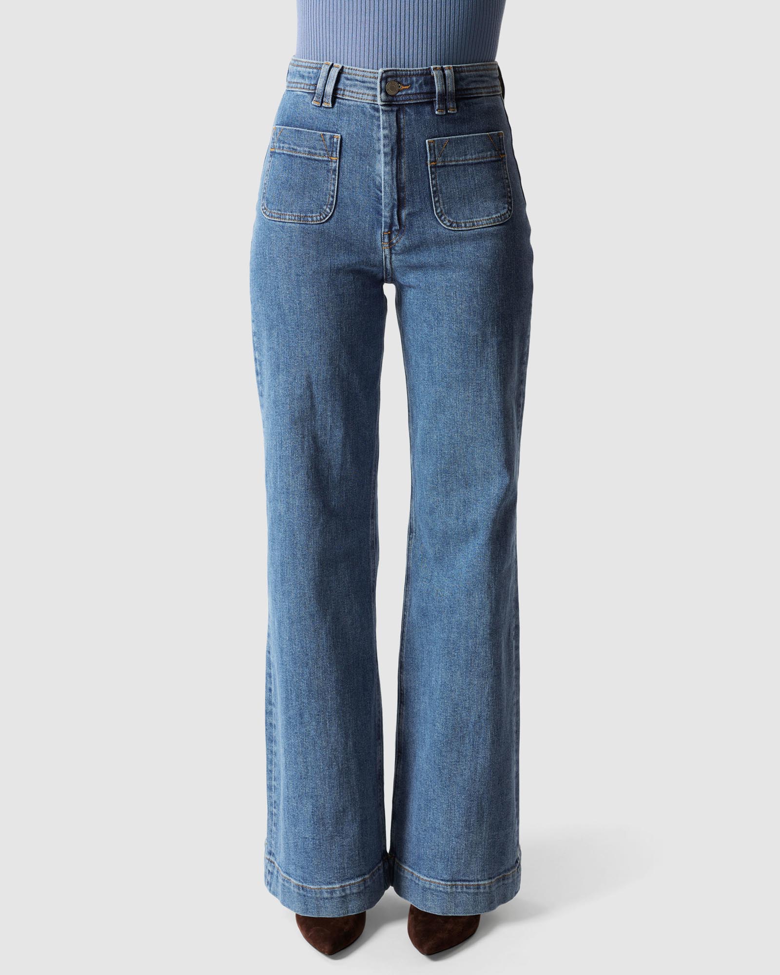 High-Waist Bootcut Jeans