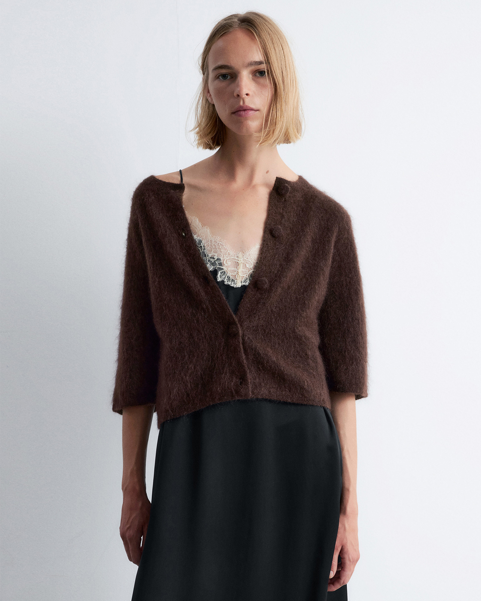 Knitted Mohair-Blend Cardigan