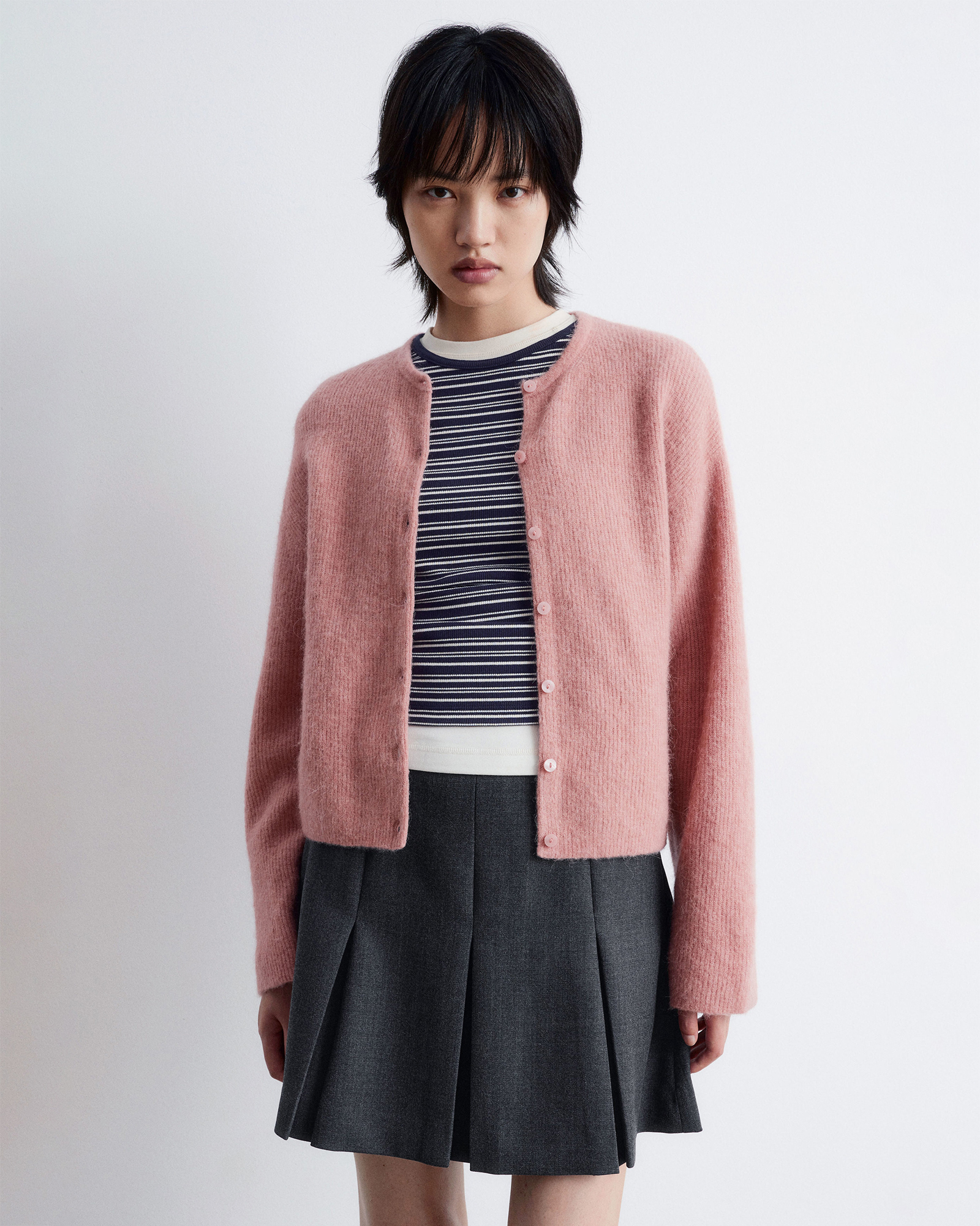 Alpaca-Blend Knitted Cardigan