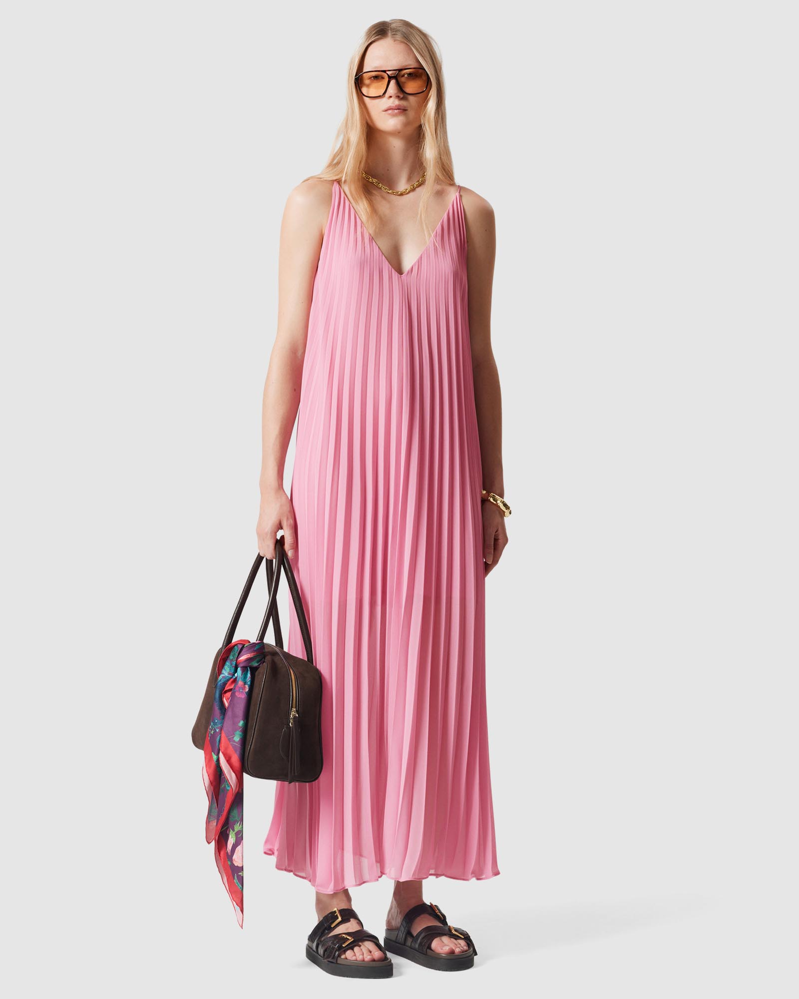 Pleated Maxi Dress