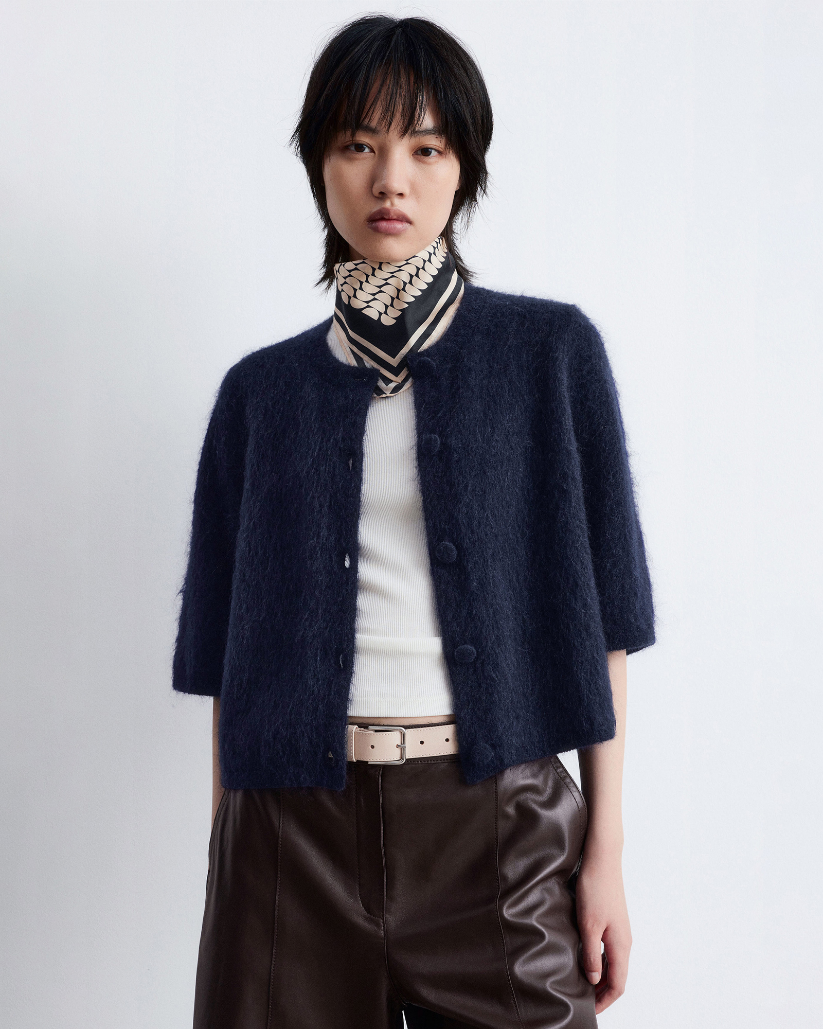 Knitted Mohair-Blend Cardigan