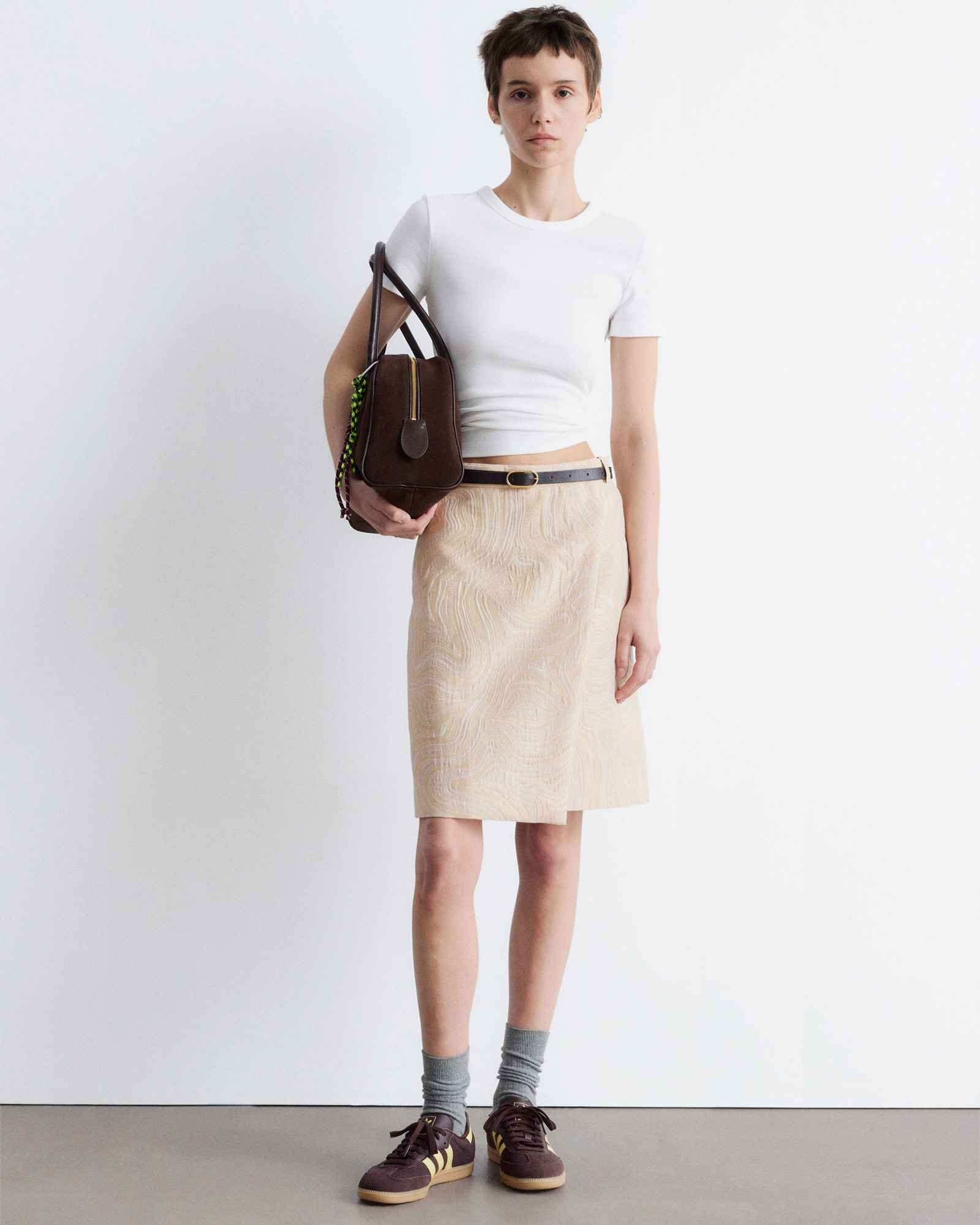 A-line Jacquard Midi Skirt