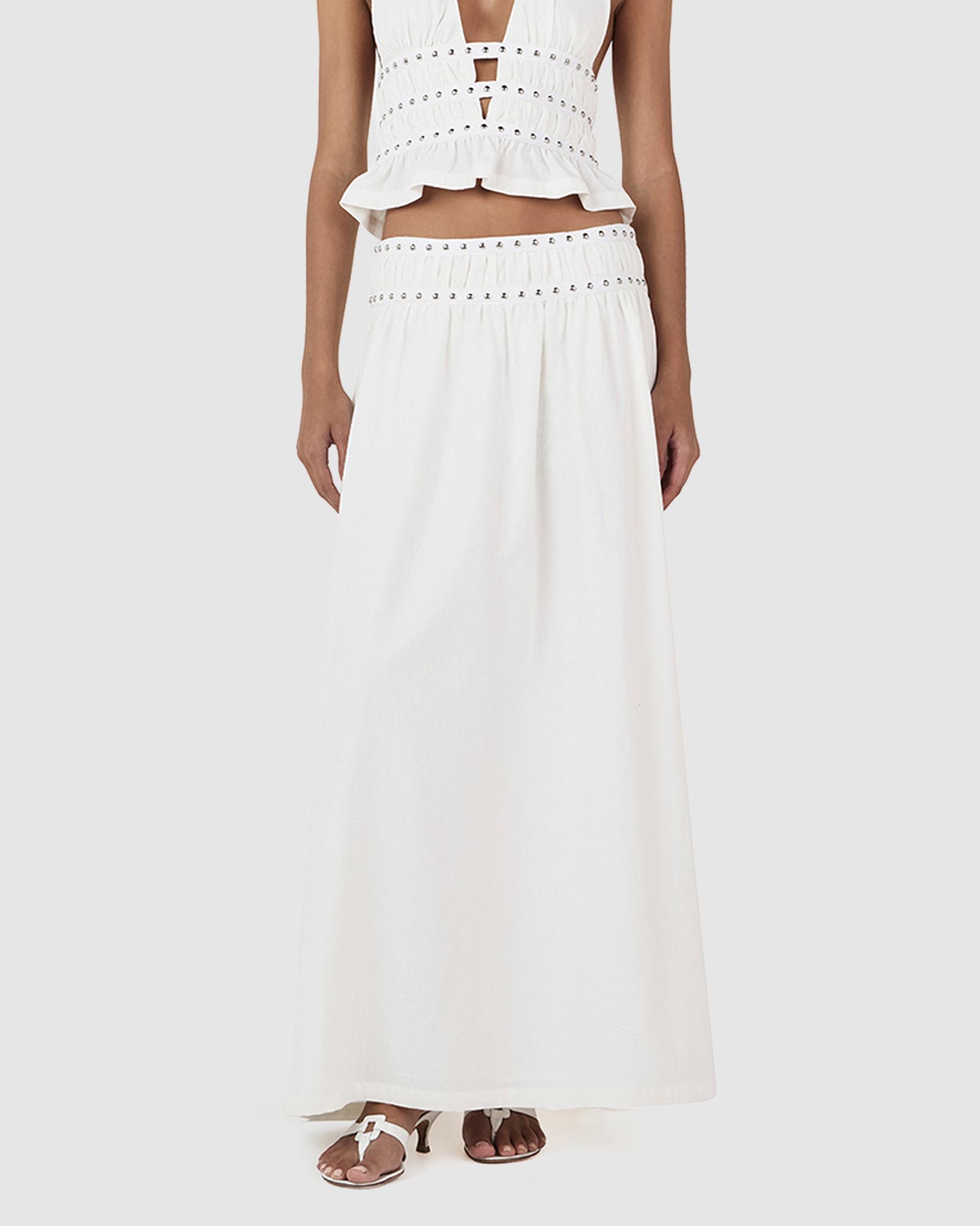 Tabby Studed Midi Skirt