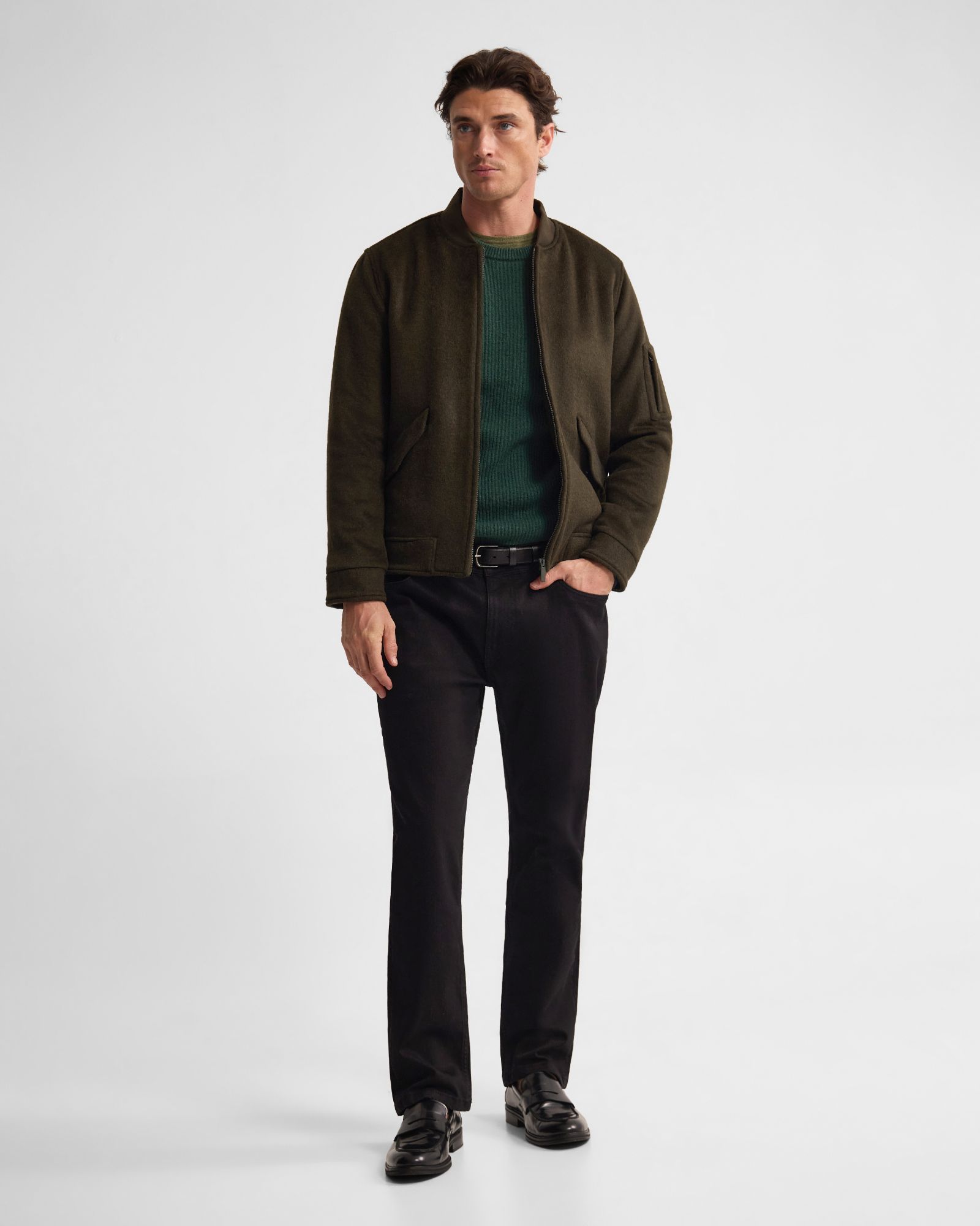 Hamish Wool Blend Bomber Jacket