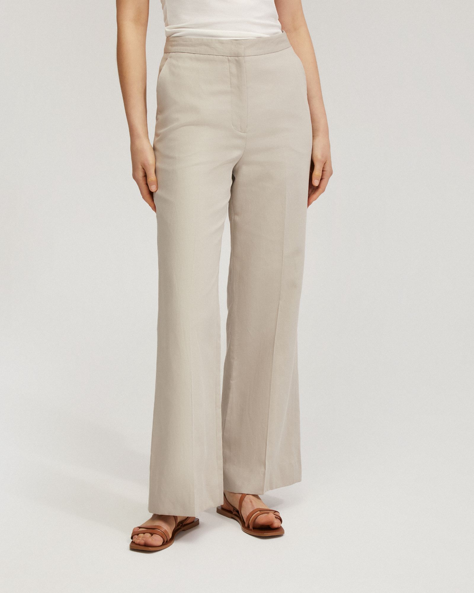 Lauren Linen Blend Wide Leg Pants