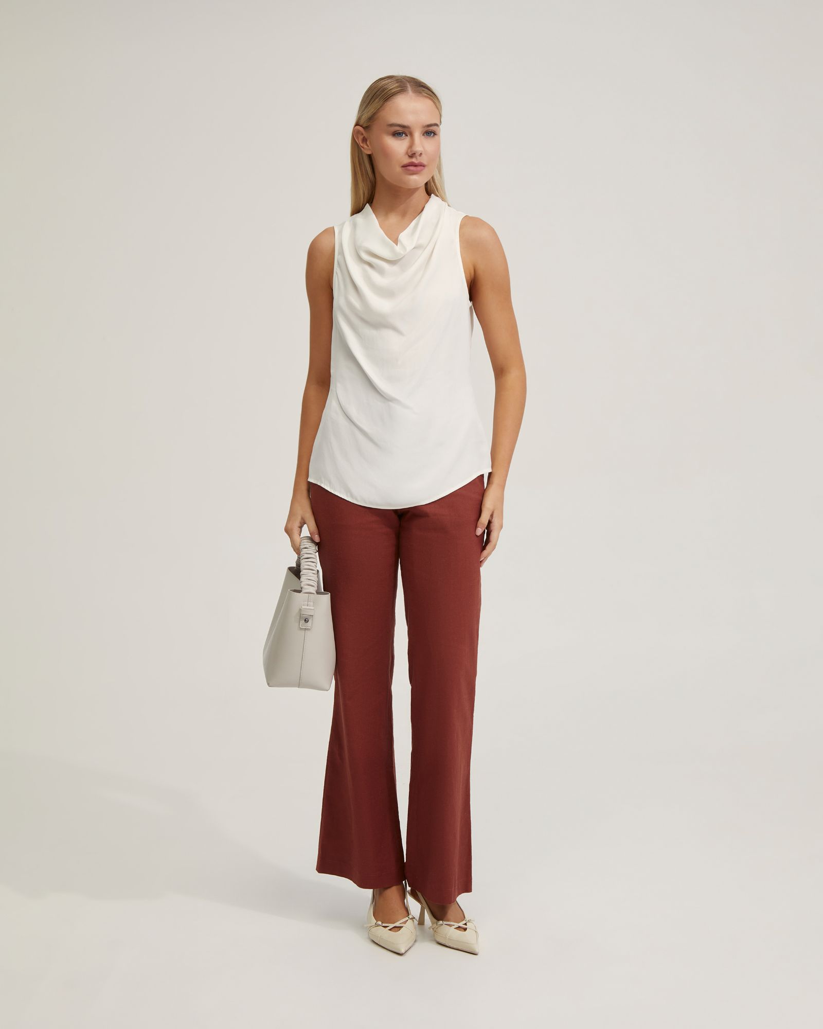 Fern Cupro Blend Soft Neck Top