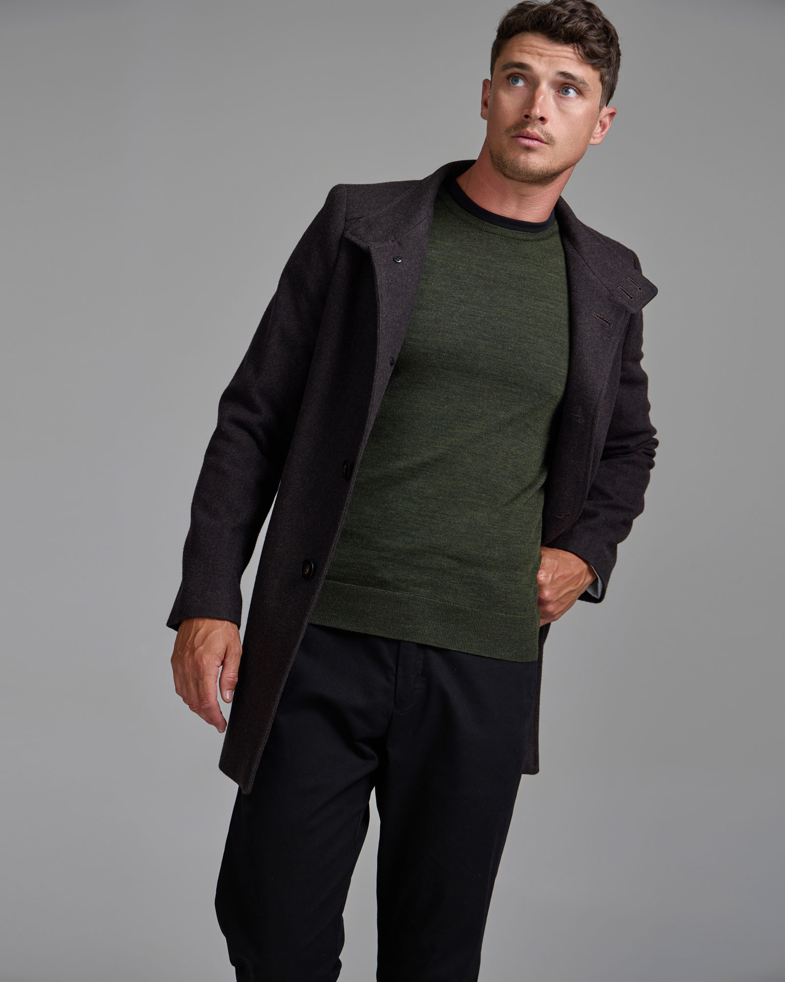 Dunbar Herringbone Wool Coat