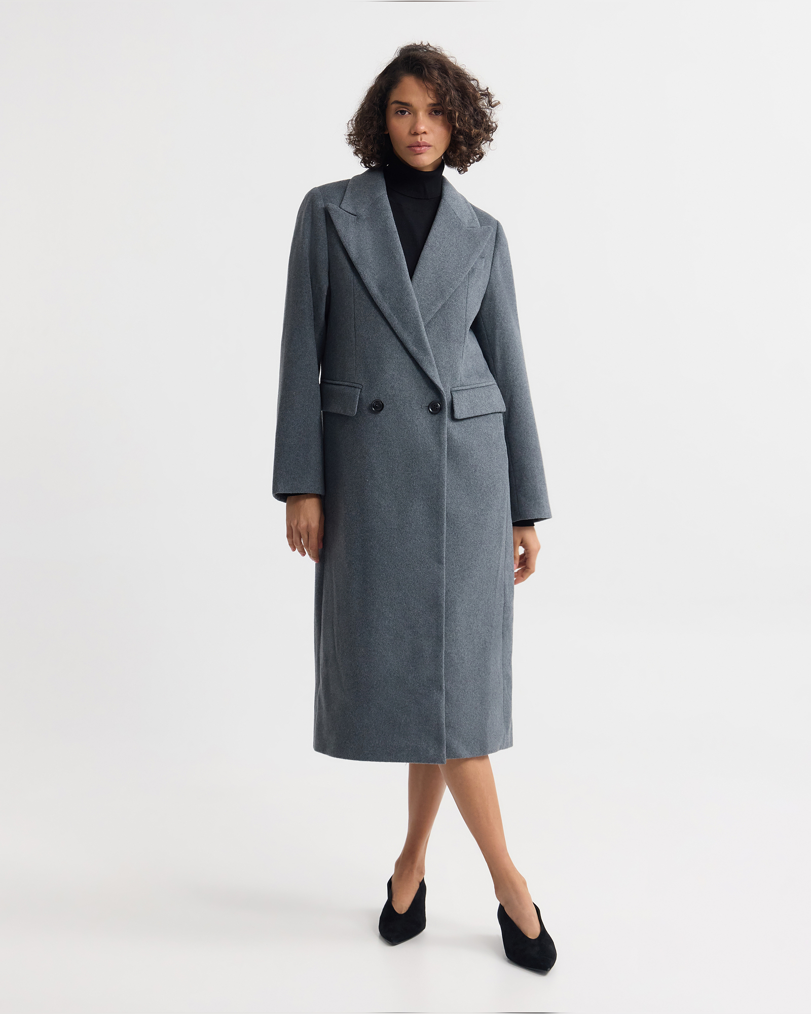 Saskia Double Breasted Wool Rich Coat