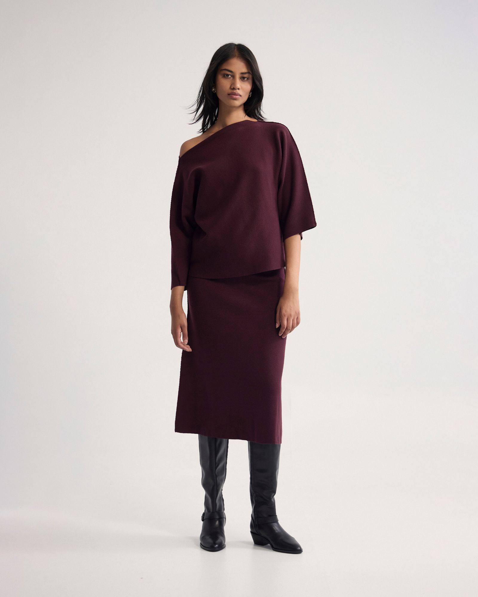 Laura Knitted Folded Collar Top