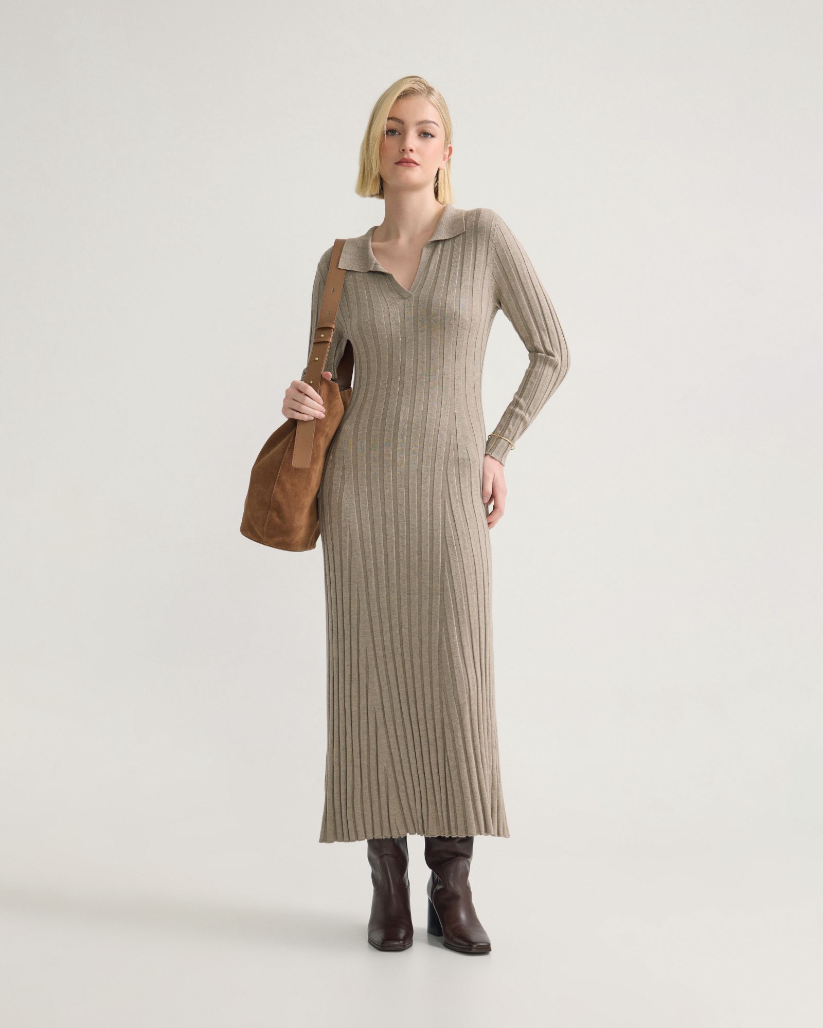 Dakota Knitted Polo Collar Dress
