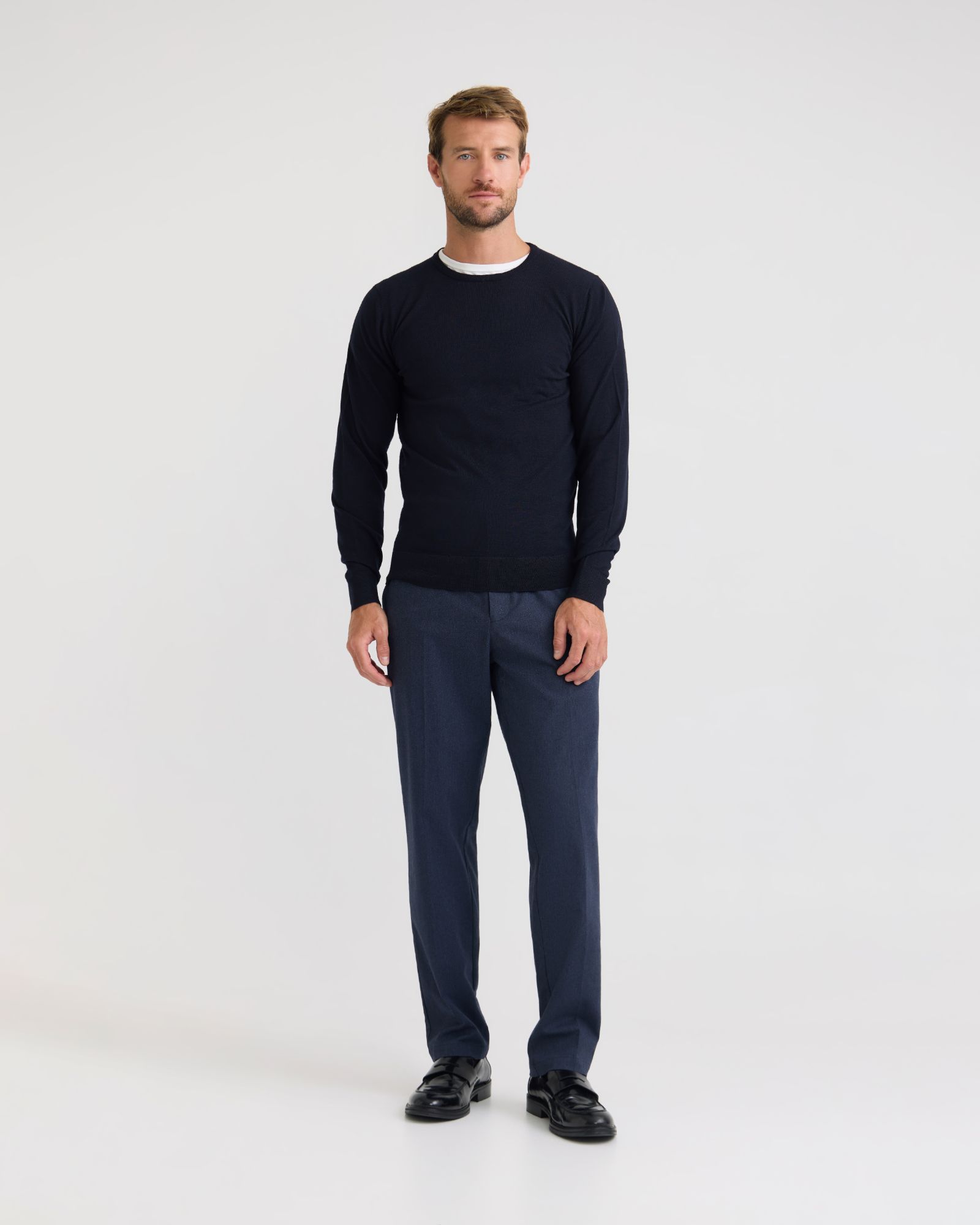 Crew Neck Pure Wool Pullover