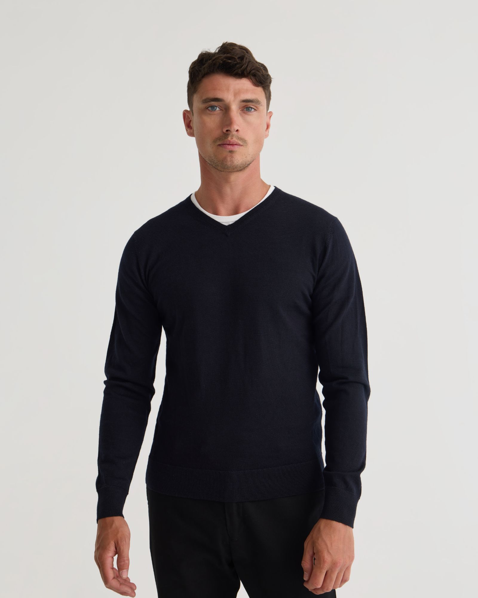 Basic V-Neck Pure Wool Pullover