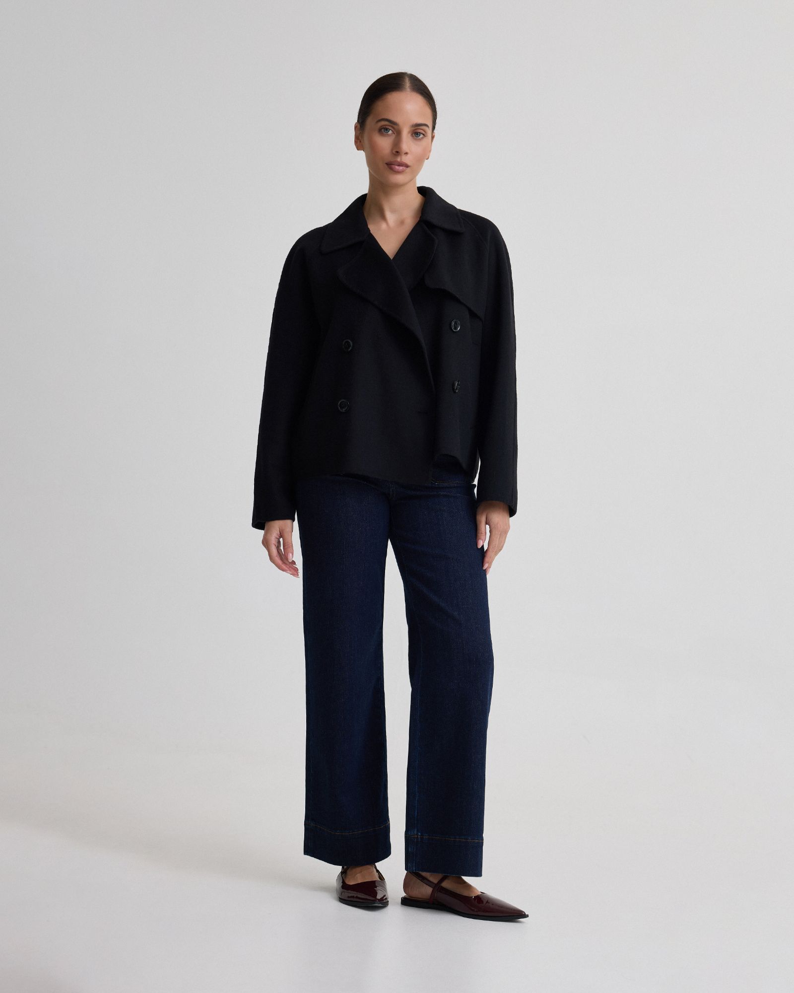 Daisy Wool Crop Trench Jacket