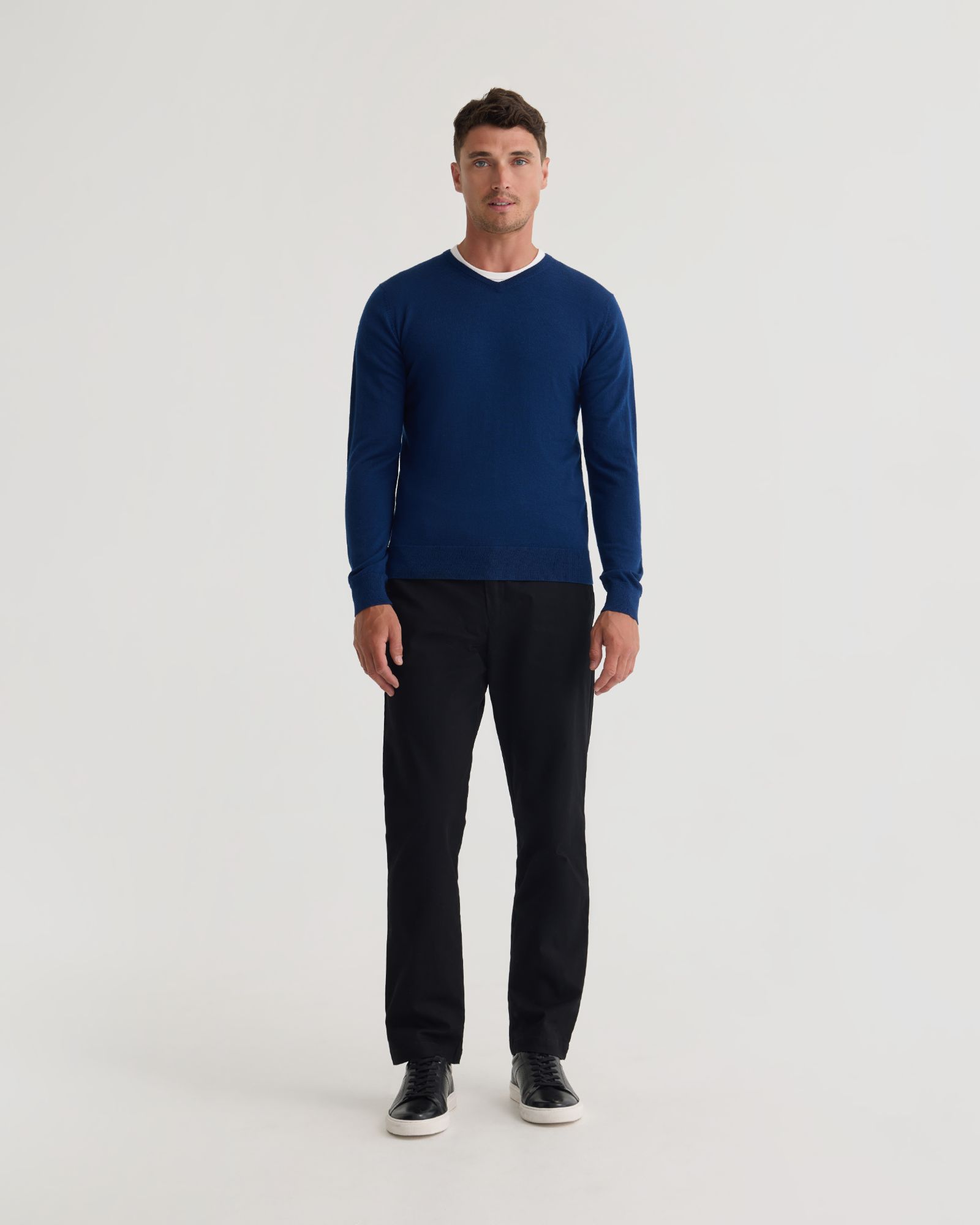 Basic V-Neck Pure Wool Pullover