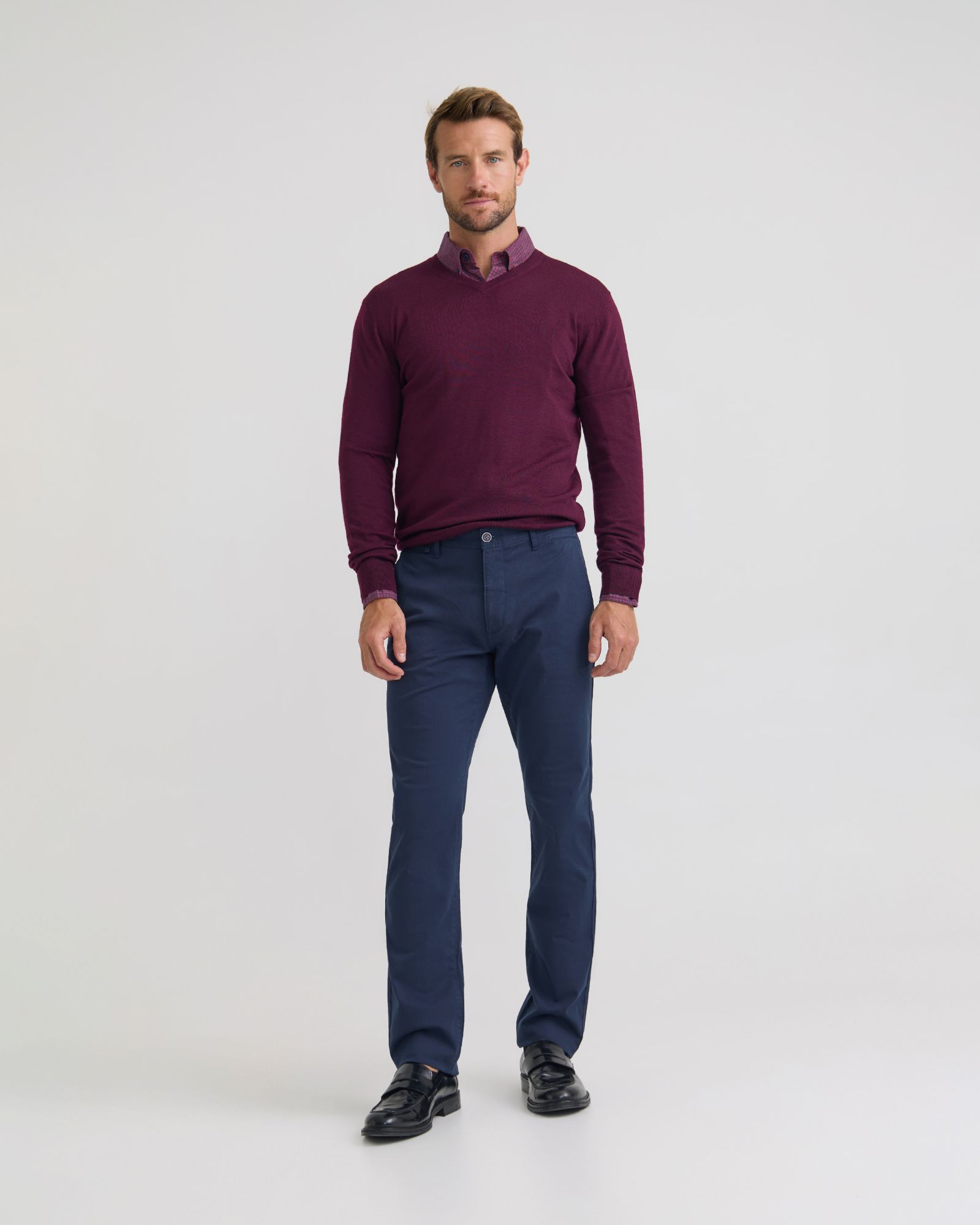 Basic V-Neck Pure Wool Pullover