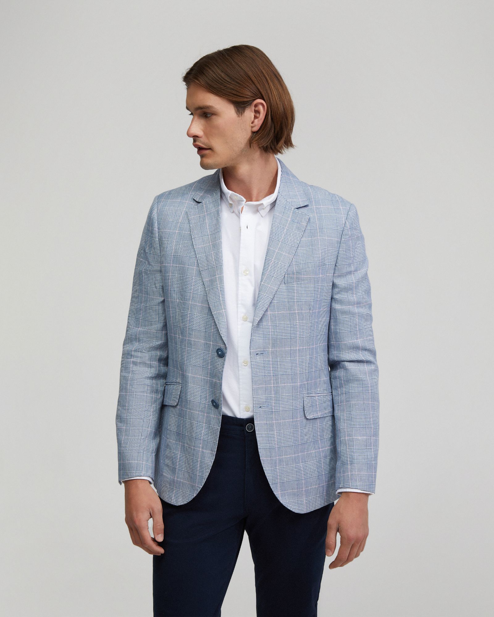 Blake Linen Blend Check Blazer