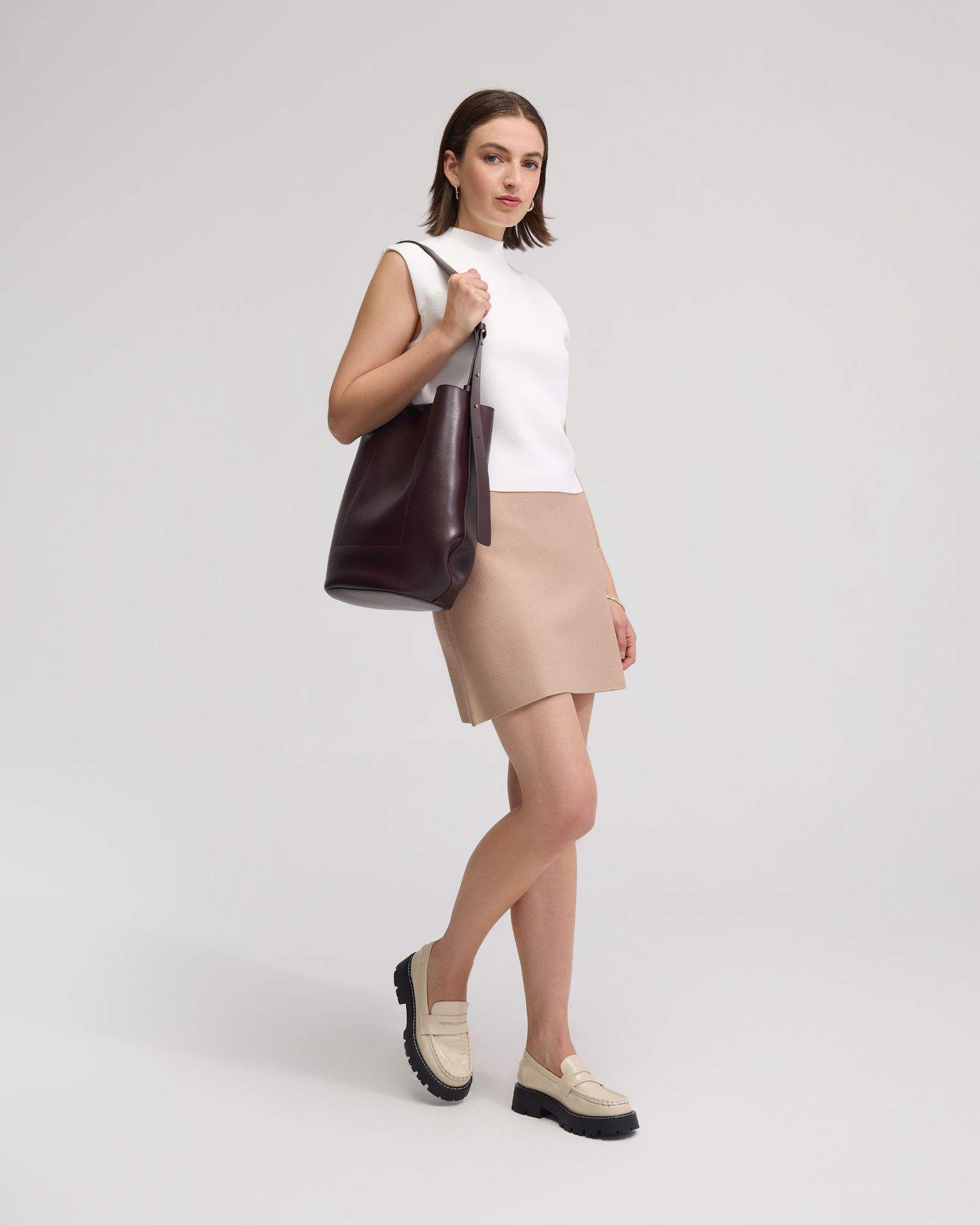 Pepper Knitted Funnel Collar Top
