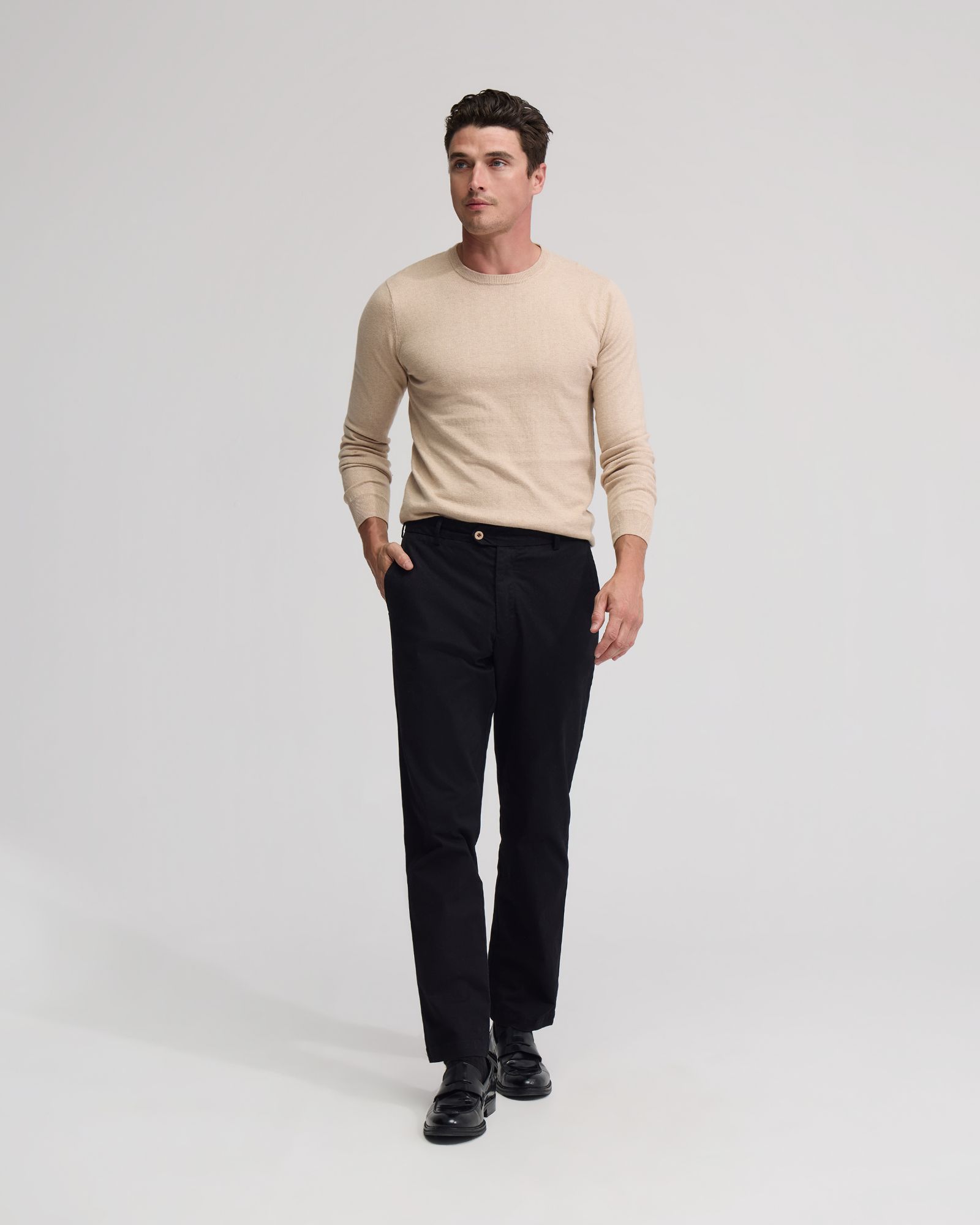Crew Neck Cotton Cashmere Knit