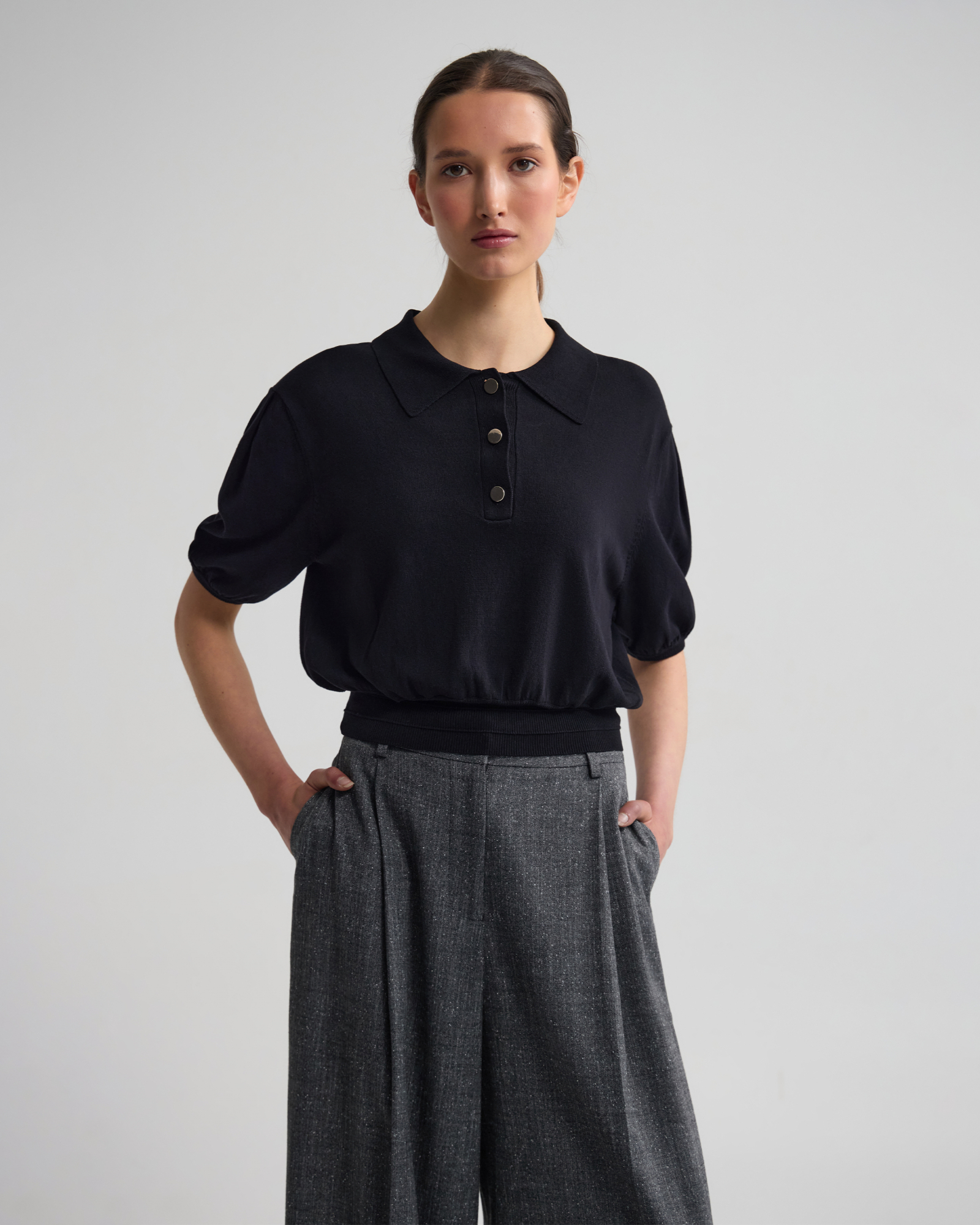 Rose Polo Knitted Top