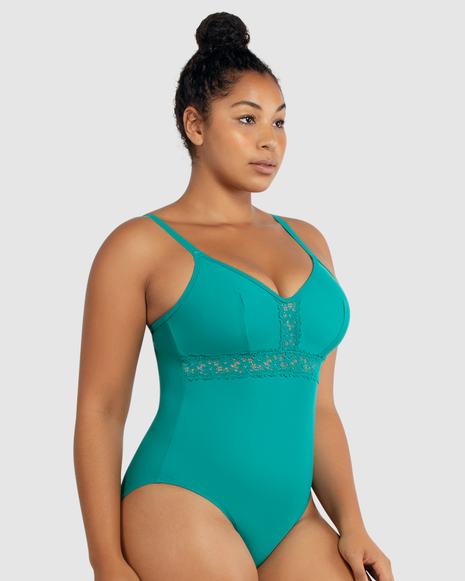 Brigitte Low Back One Piece Swimsuit with Lace