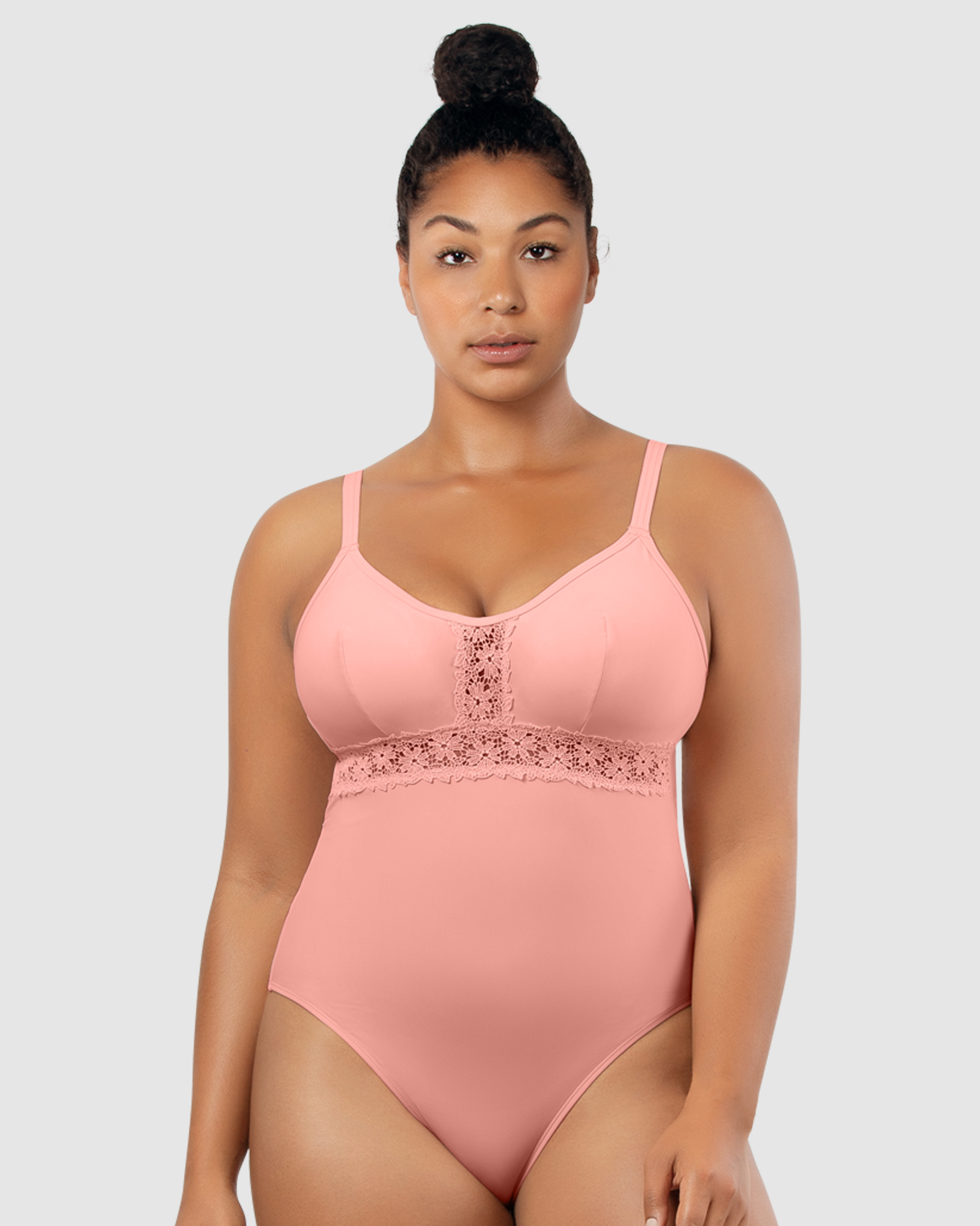 Brigitte Low Back One Piece Swimsuit with Lace