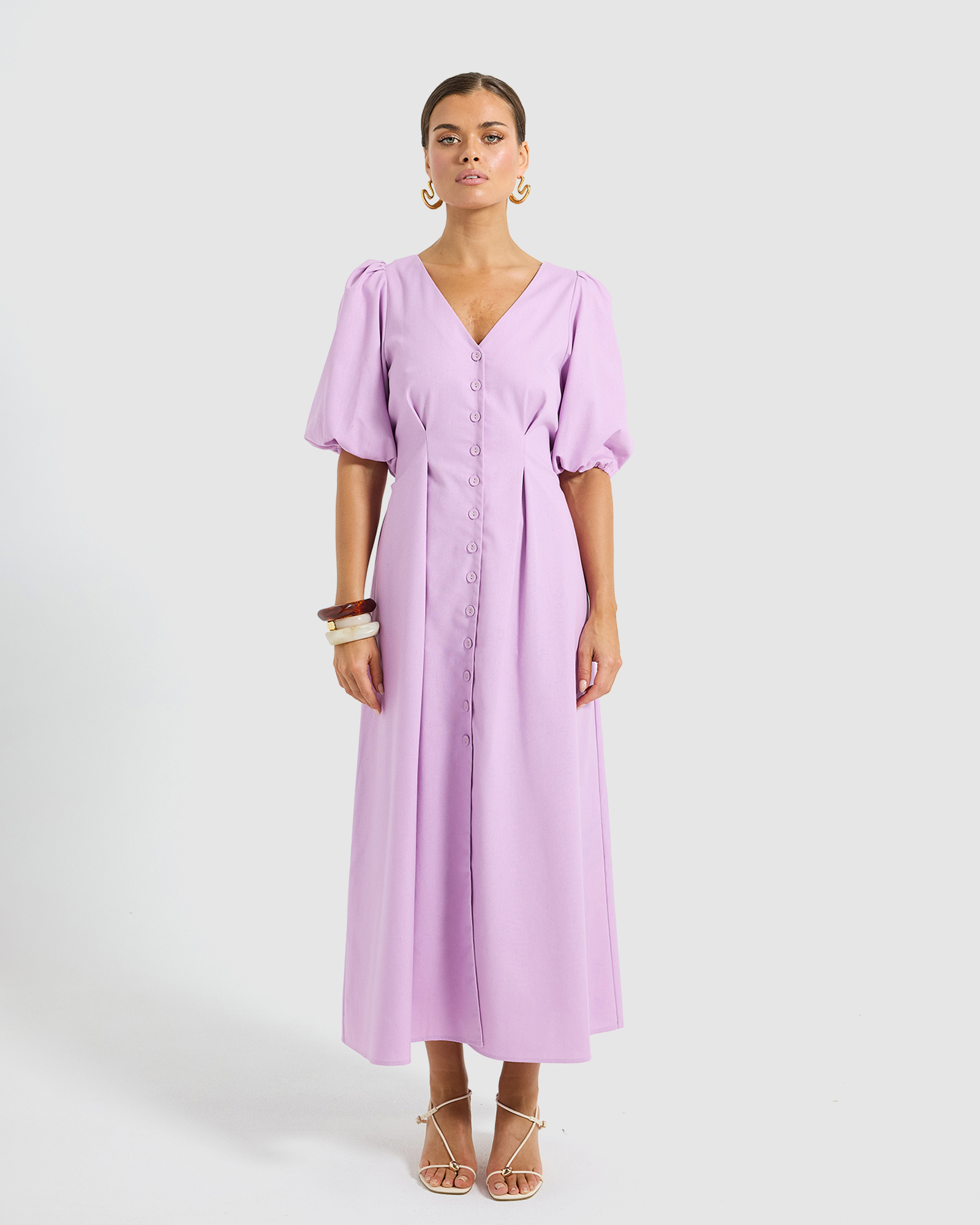 Vera Button Midi Dress