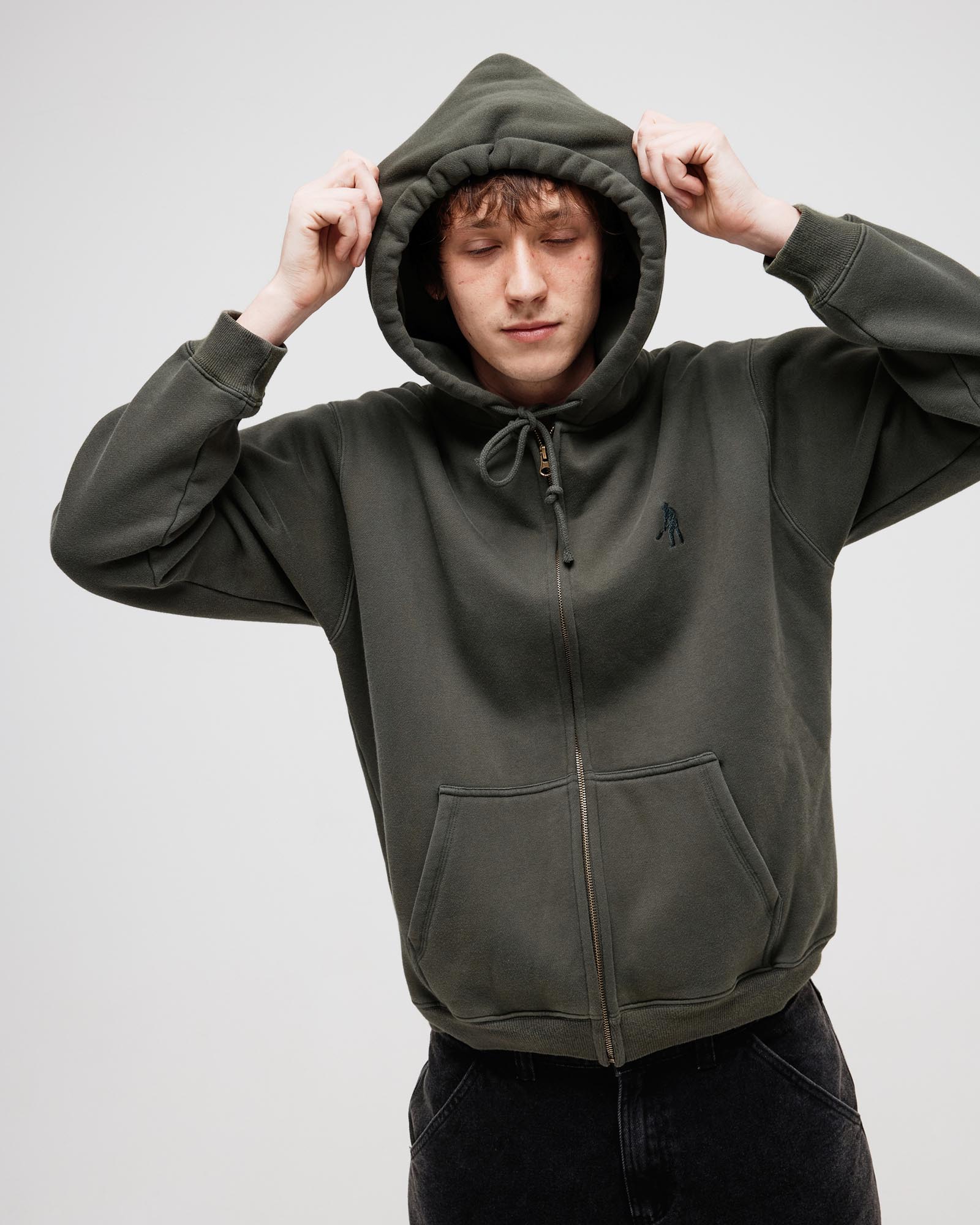 Solid Workers Zip Hood