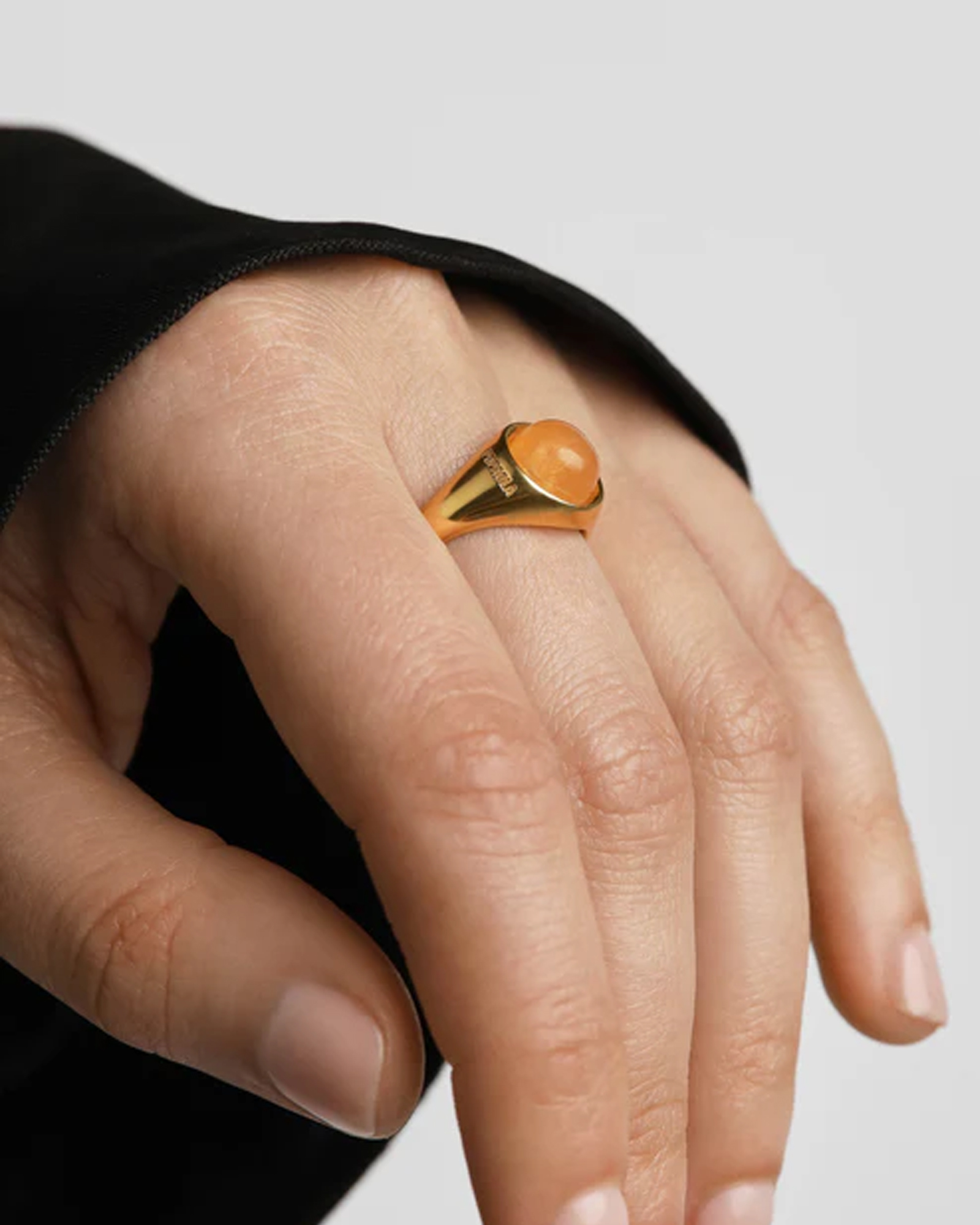 Yellow Aventurine Moon Ring