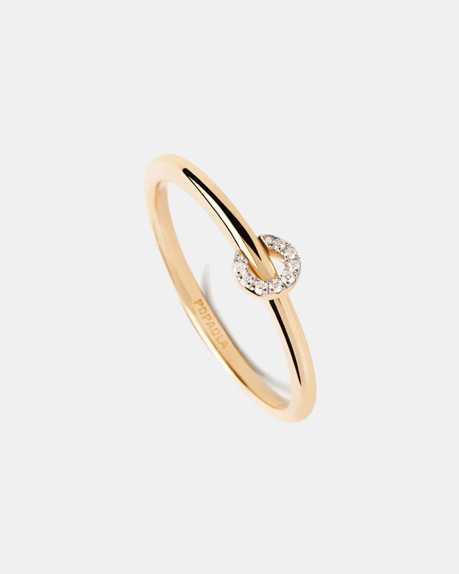 Diamonds and Gold Loop Ring