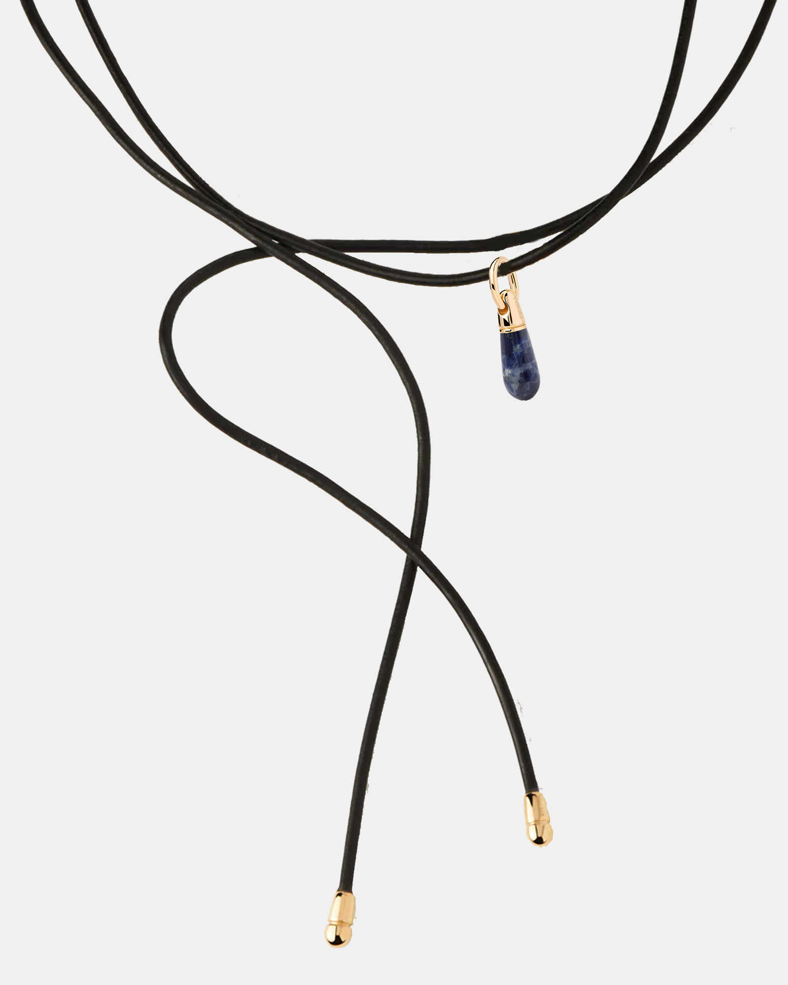Sodalite Drop Pendant Leather Necklace