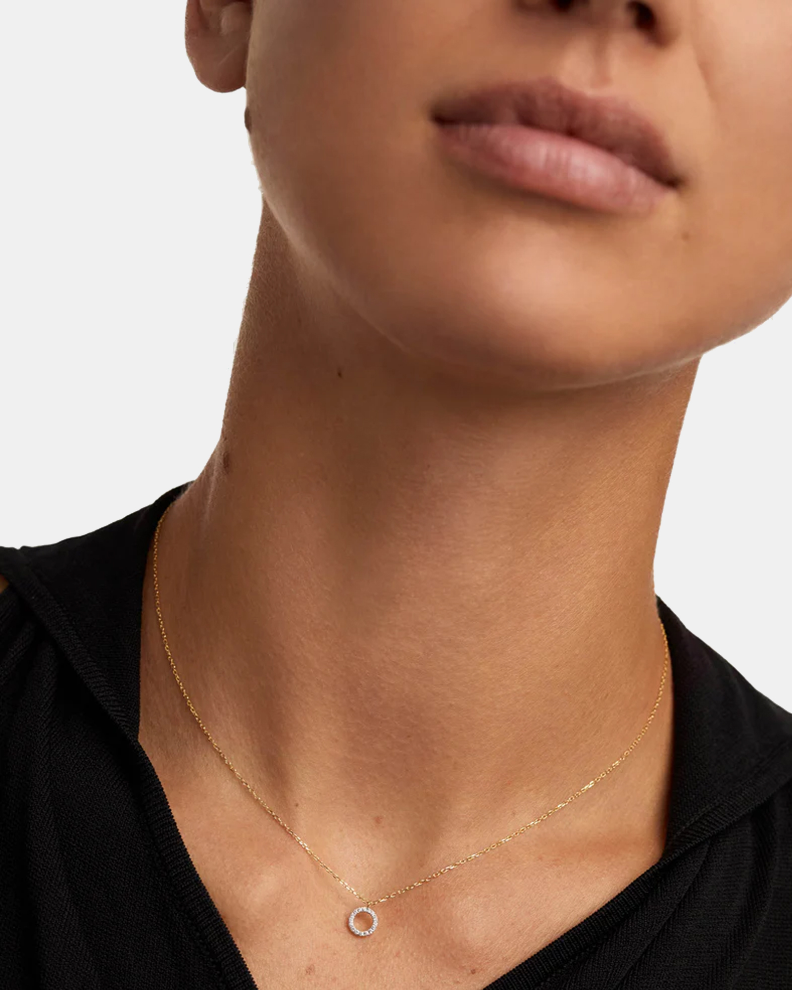 Diamonds and Gold Circle Necklace