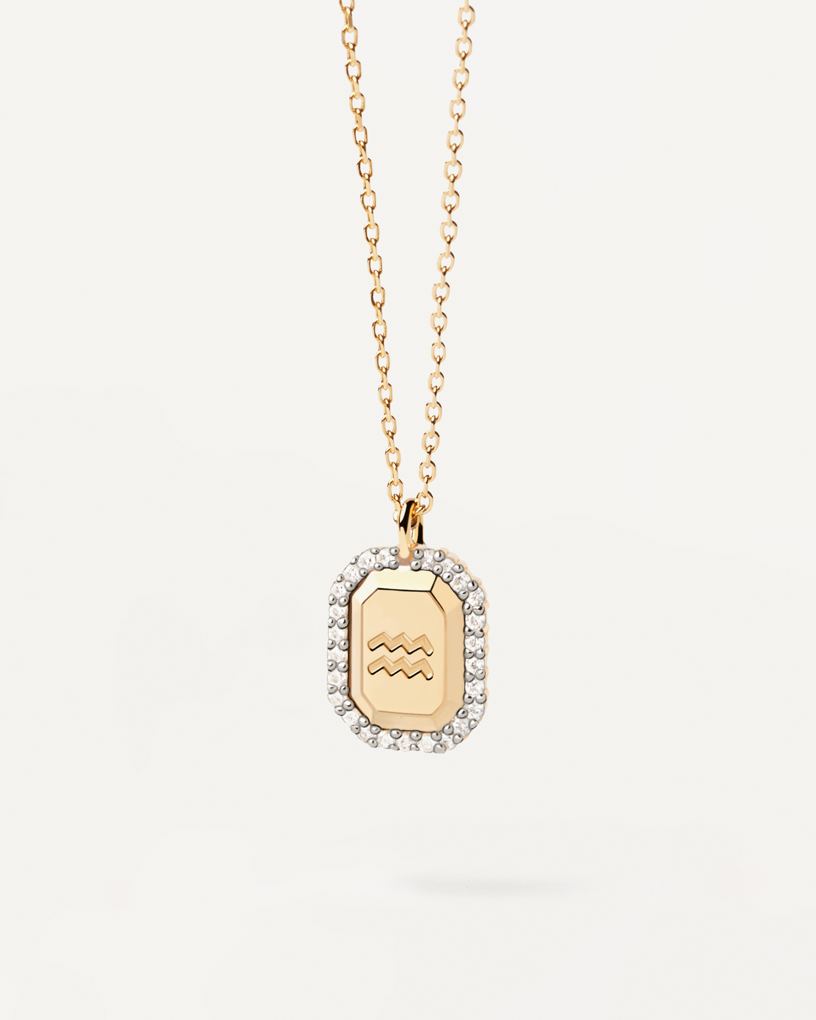 Aquarius Zodiac Gold Necklace