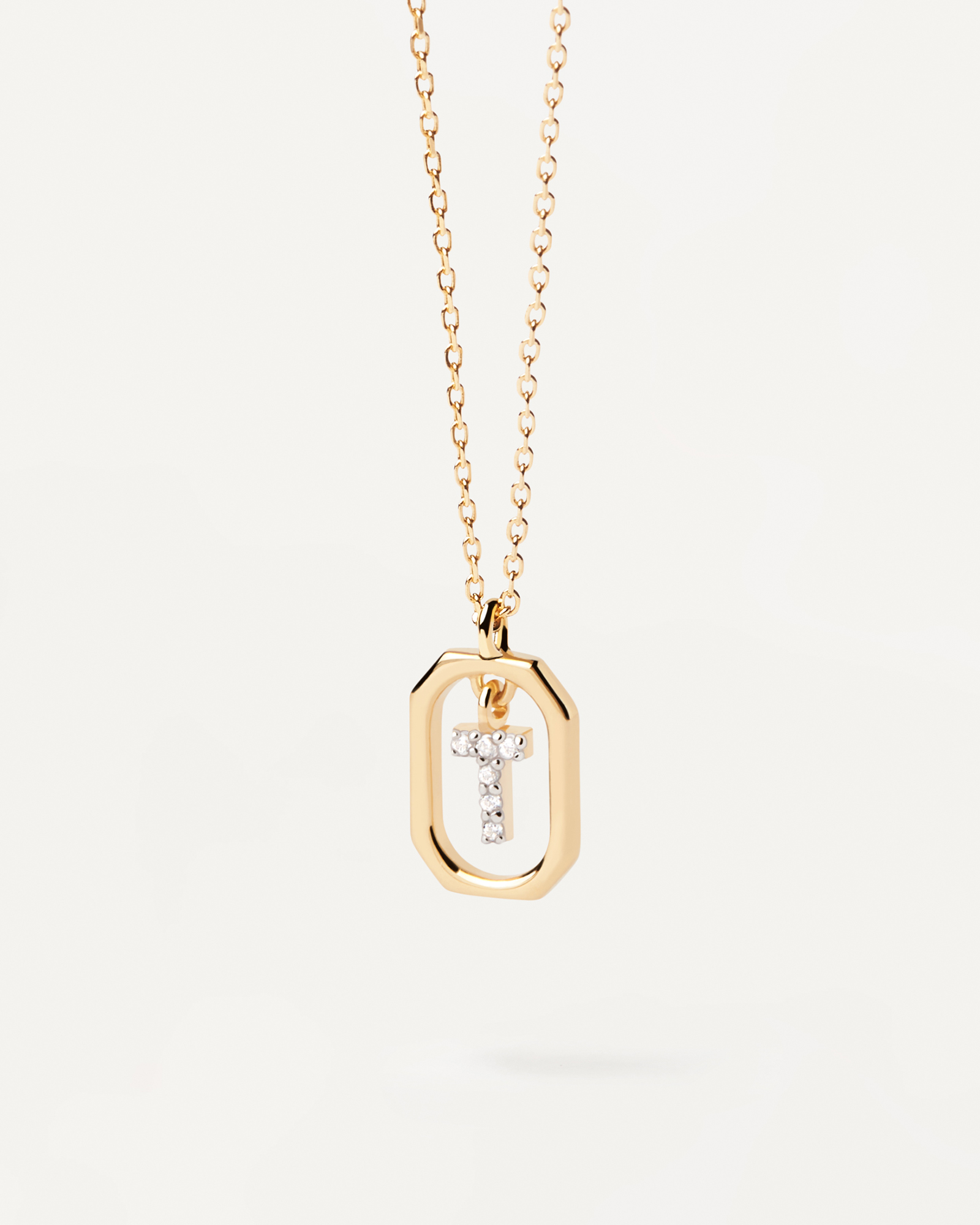 Mini Letter T Gold Necklace