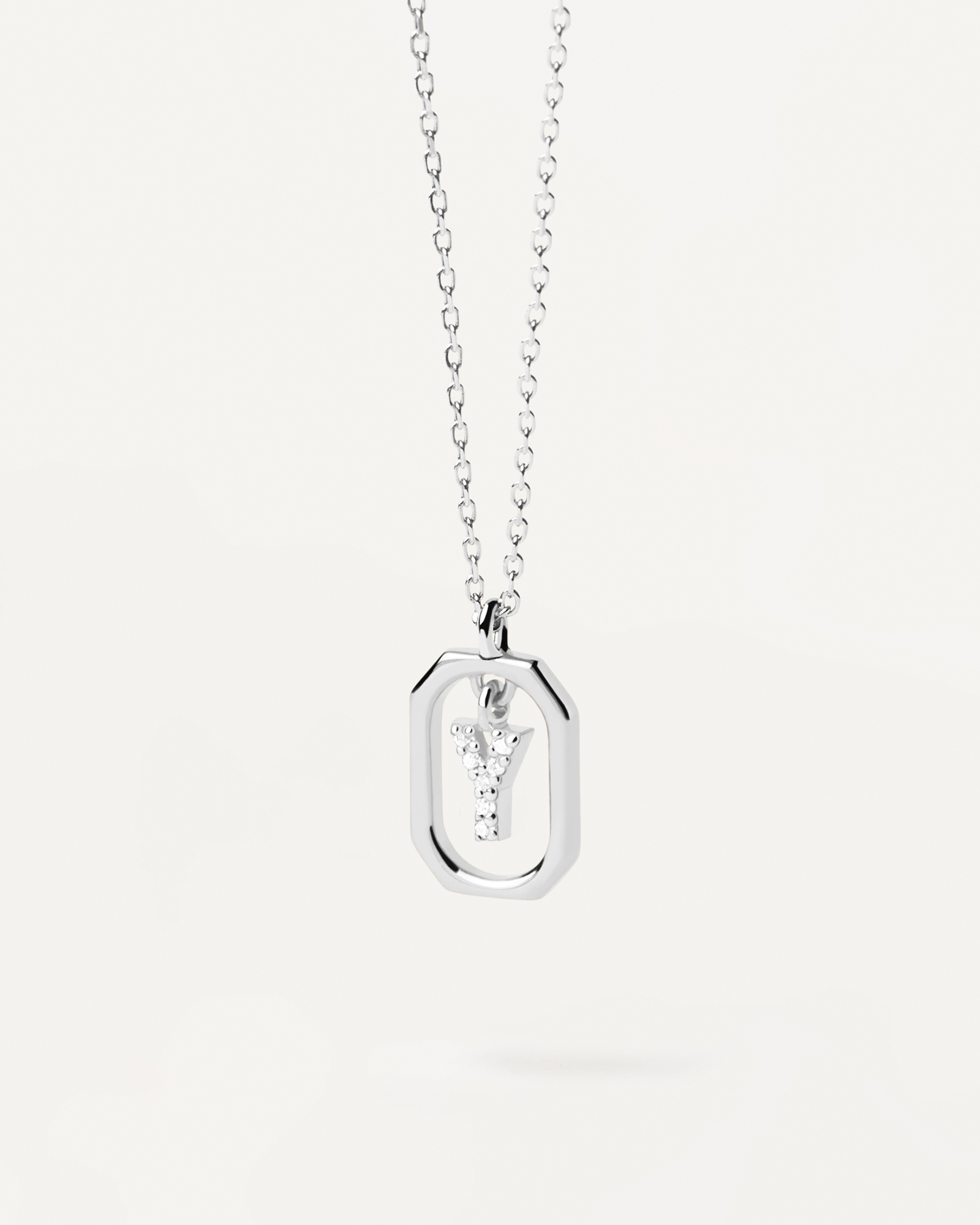 Mini Letter Y Silver Necklace