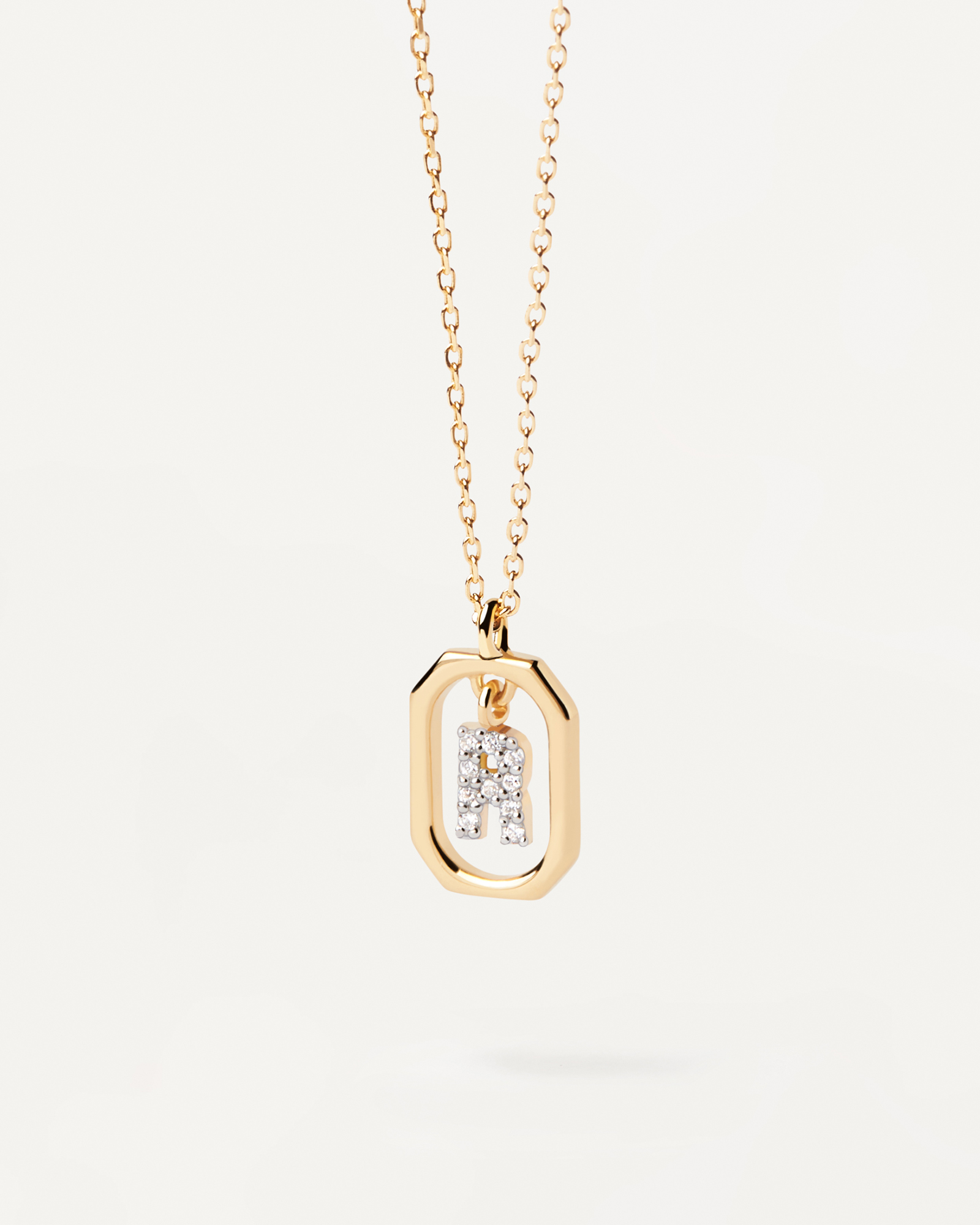 Mini Letter R Gold Necklace
